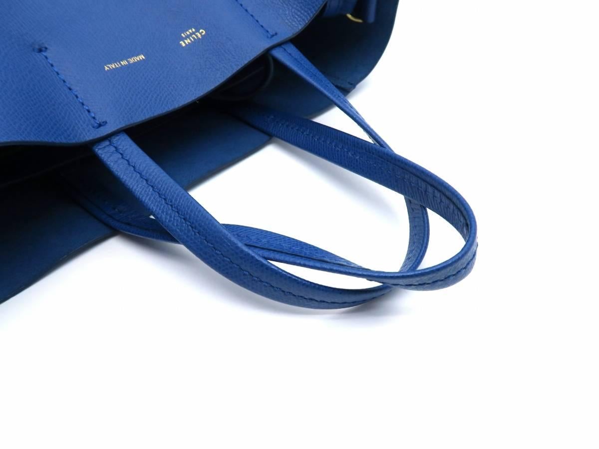 Celine Cabas Blue Calfskin Leather Tote Bag 1
