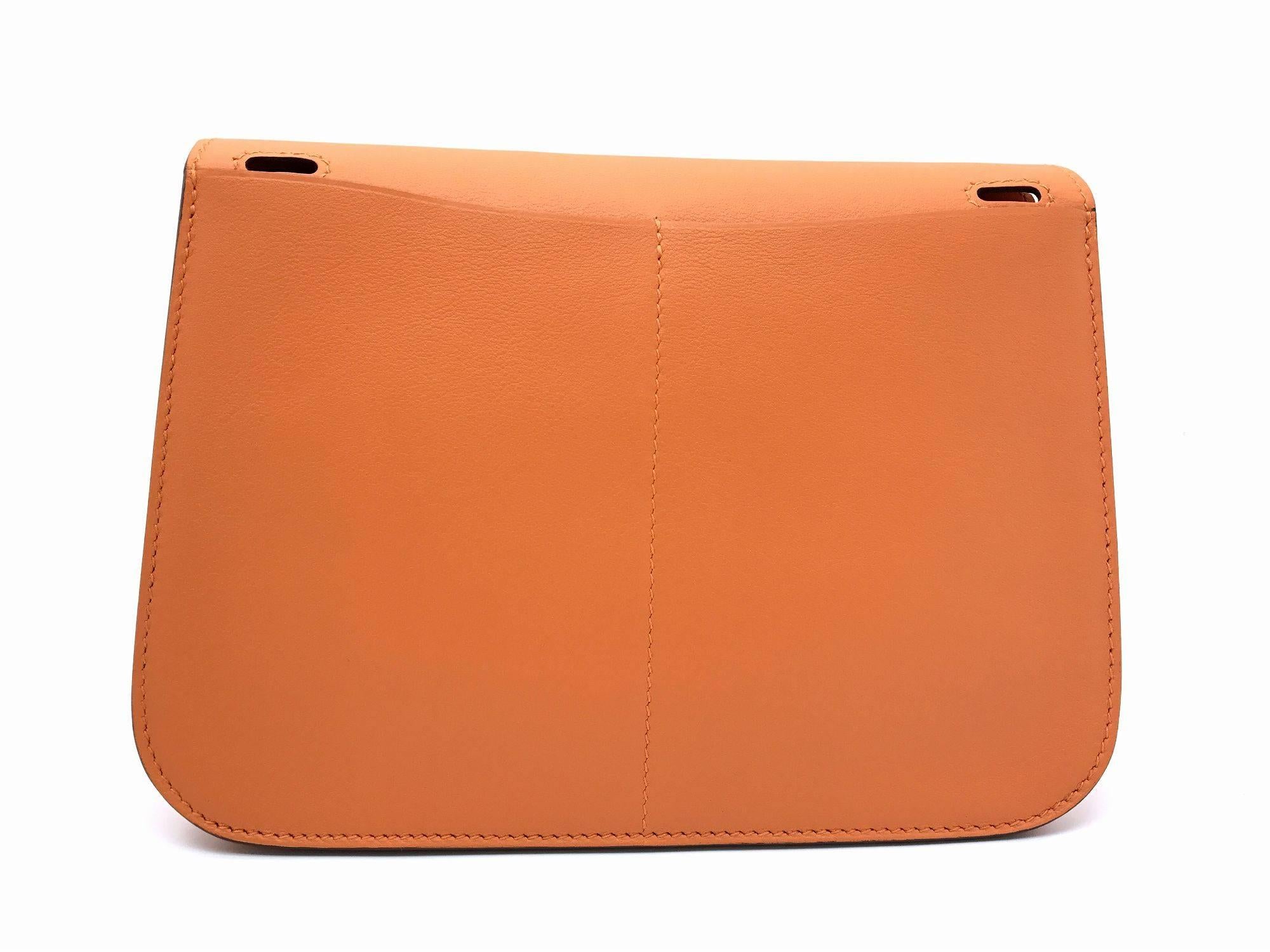 Hermes Mini Halzan Orange Swift Leather Satchel Bag In New Condition In Kowloon, HK