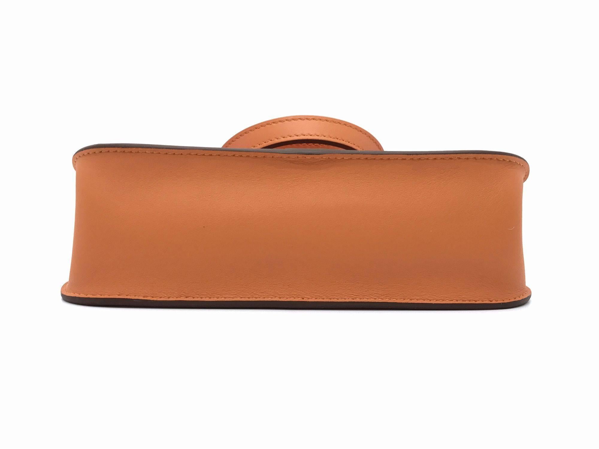 Women's Hermes Mini Halzan Orange Swift Leather Satchel Bag