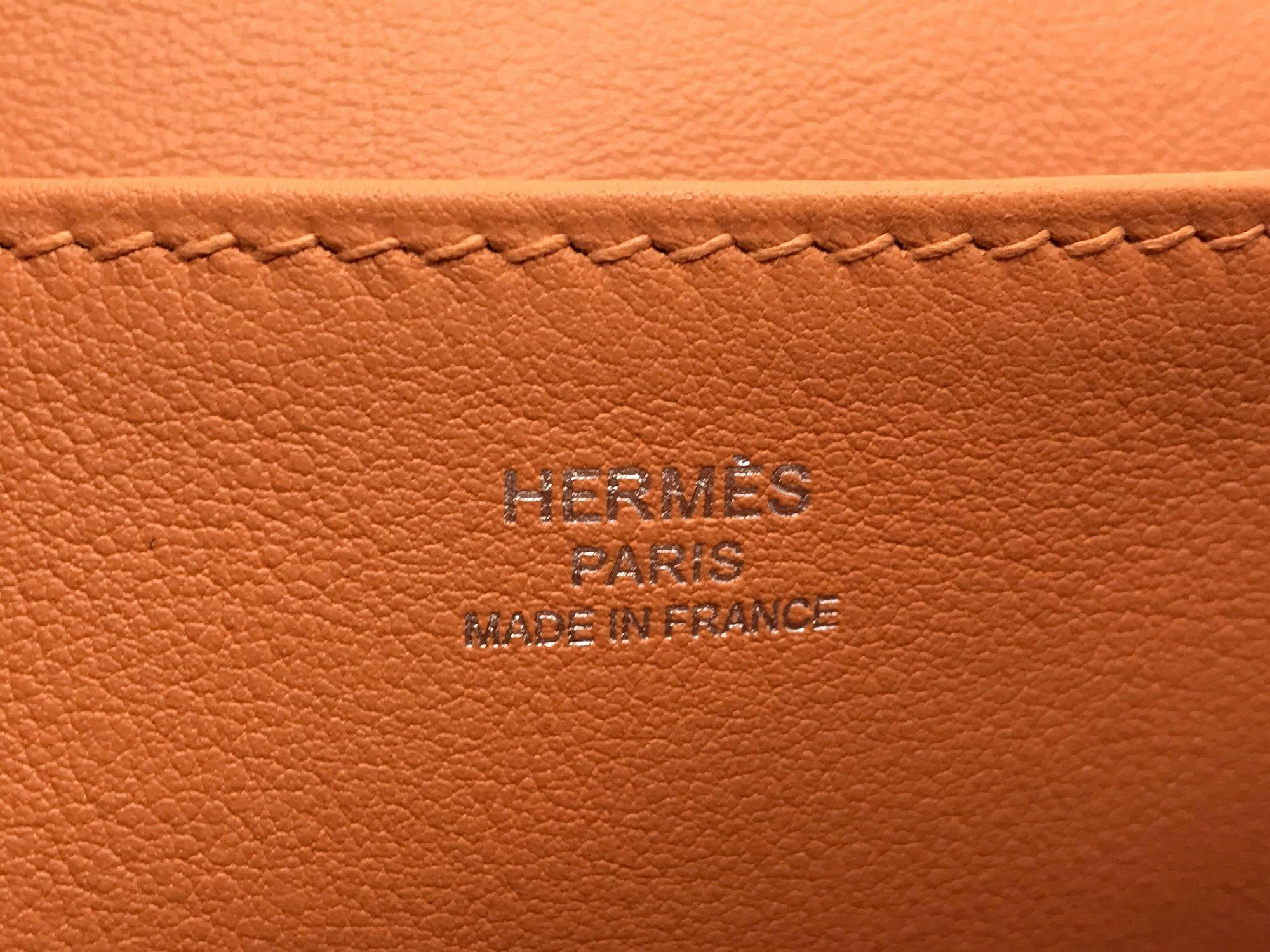 Hermes Mini Halzan Orange Swift Leather Satchel Bag 4