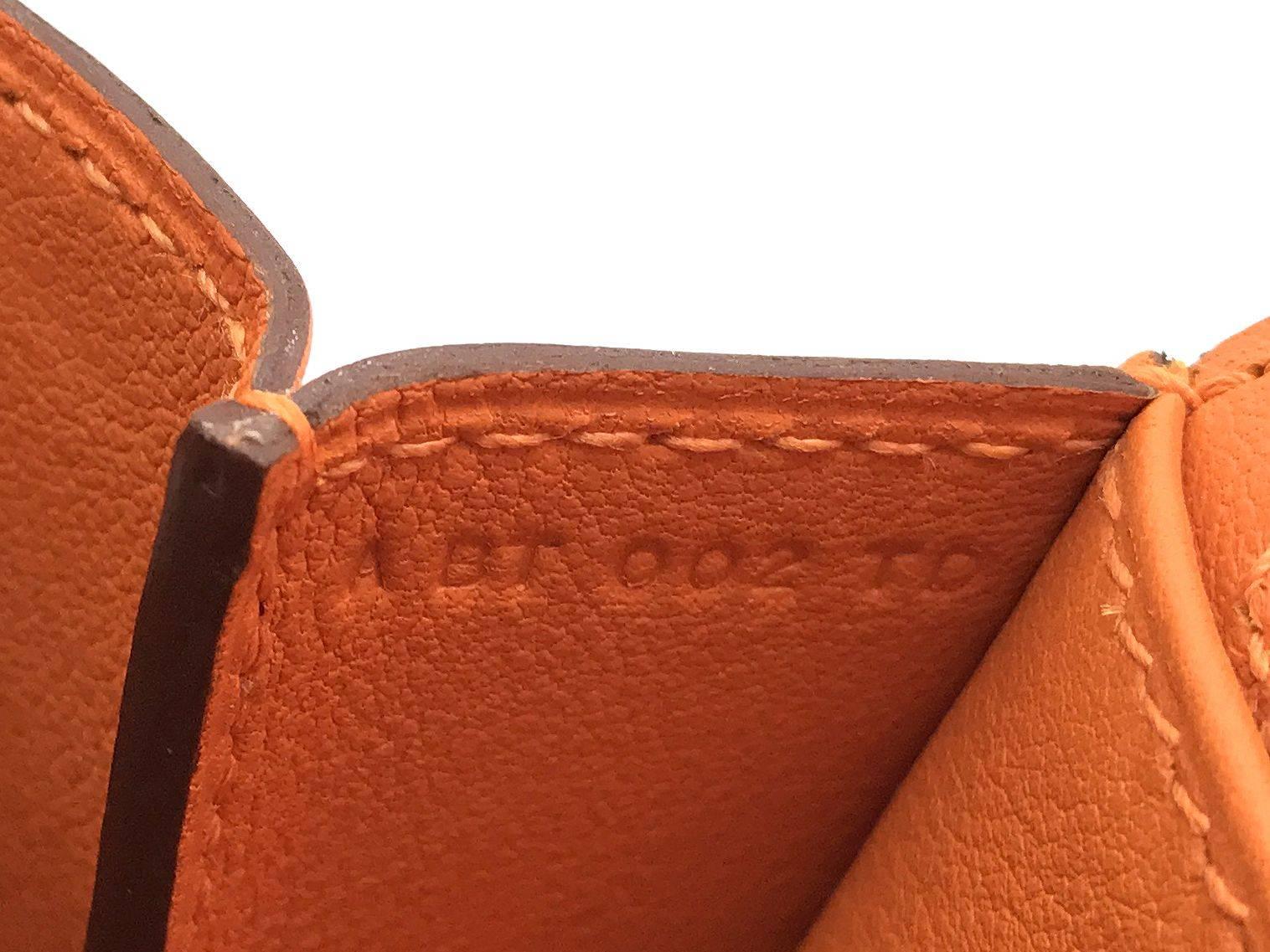 Hermes Mini Halzan Orange Swift Leather Satchel Bag 5