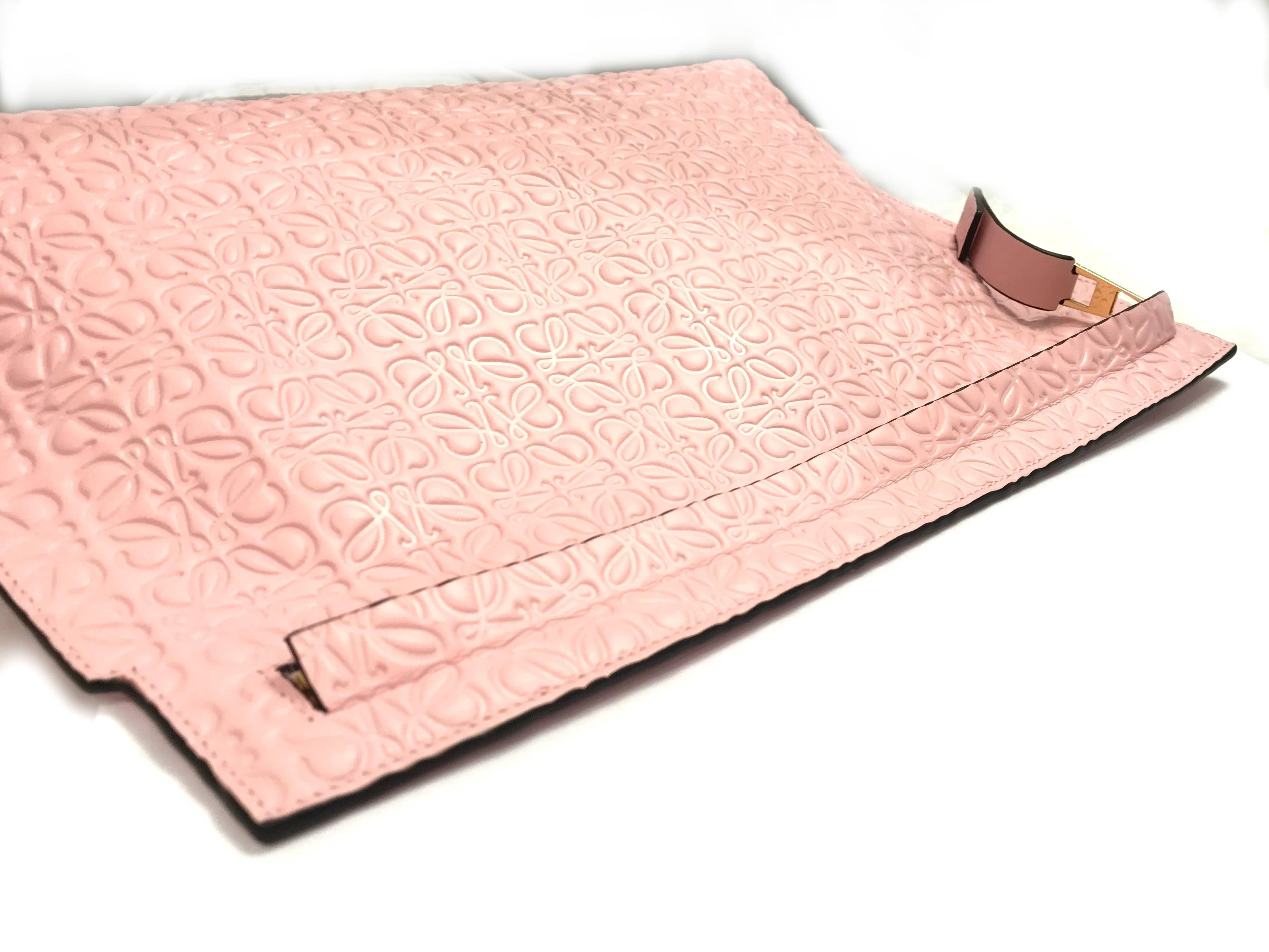 Loewe Pink Lambskin Leather Clutch 3