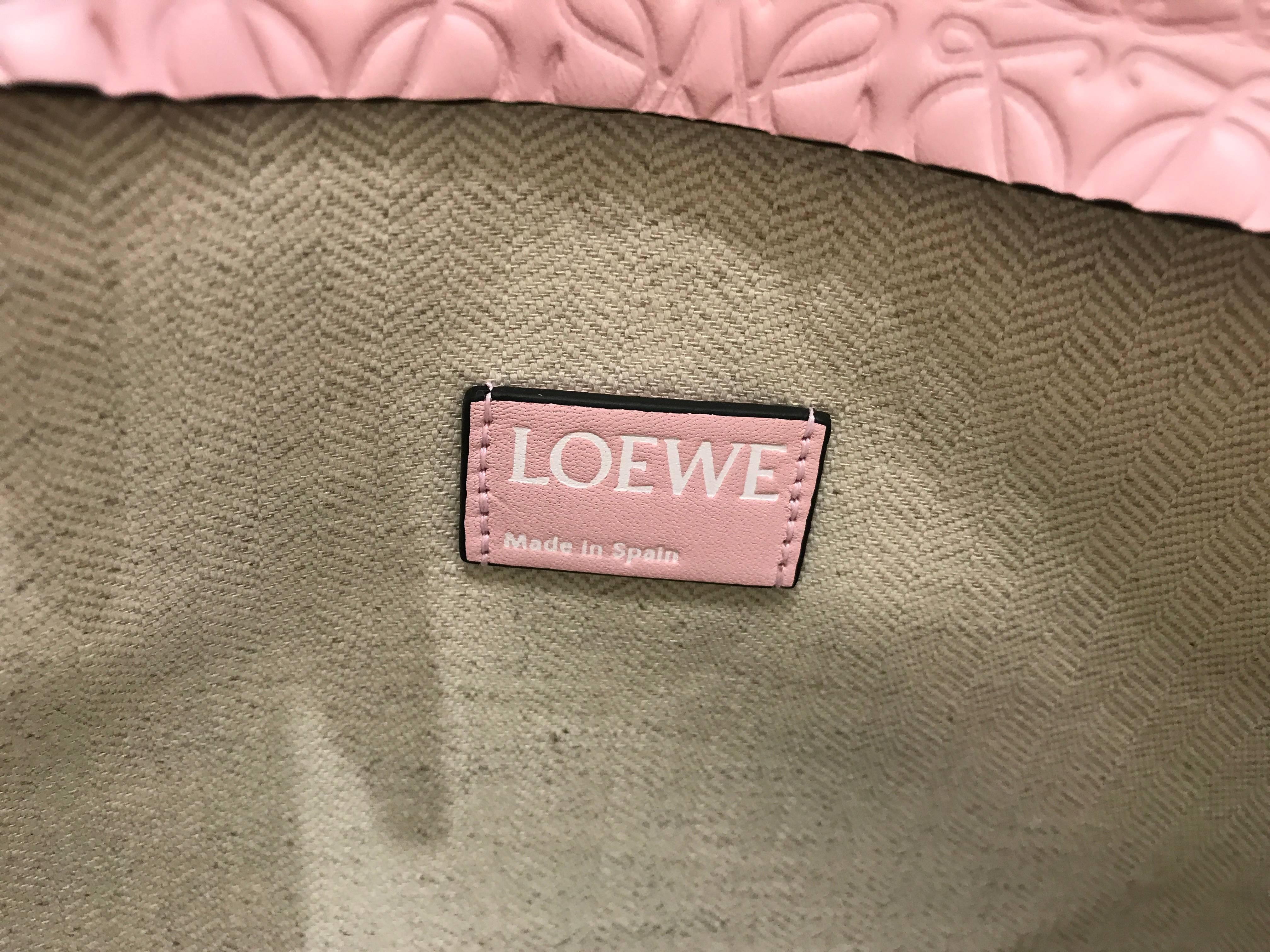 Loewe Pink Lambskin Leather Clutch 4