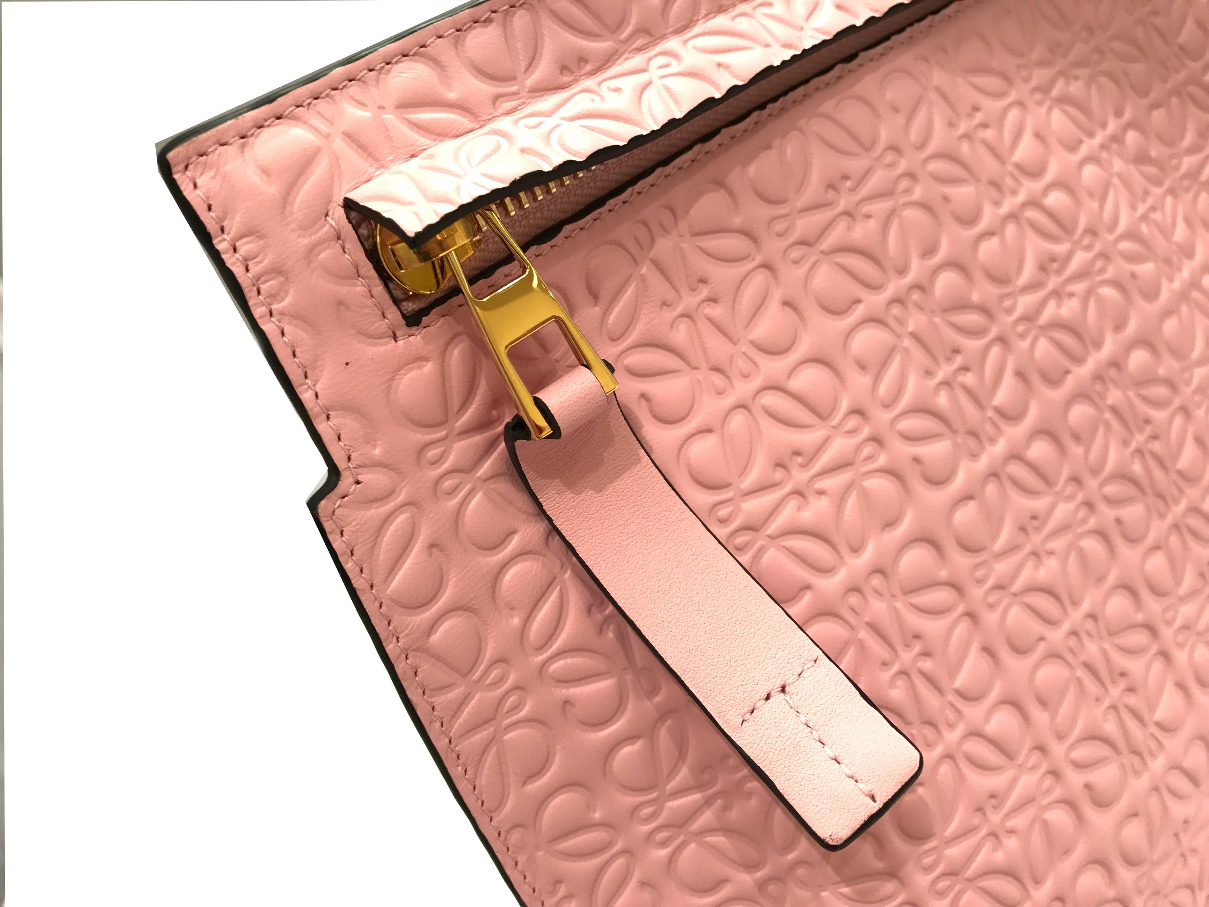 Loewe Pink Lambskin Leather Clutch 5