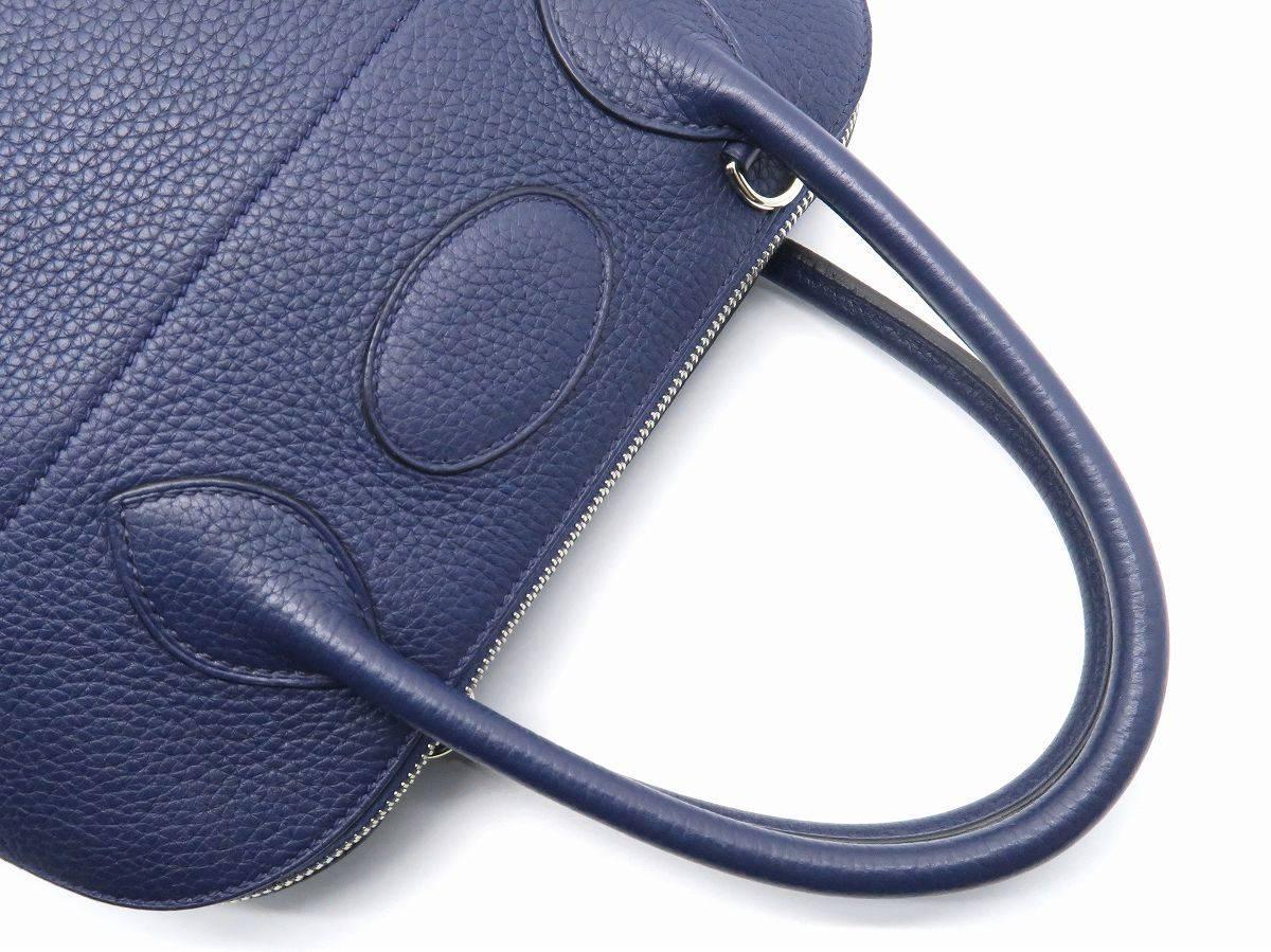 Hermes Bolide 31 Bleu Saphir Blue Clemence Leather Top Handle Bag 1