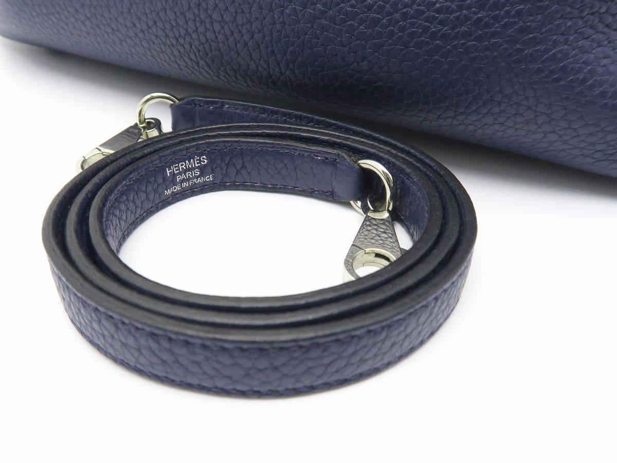 Hermes Bolide 31 Bleu Saphir Blue Clemence Leather Top Handle Bag 4