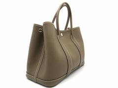 Hermes Garden Party TPM Etoupe Grey Country Leather Tote Bag