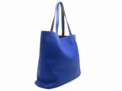 Hermes Double Sens Blue Electric Clemence Leather Tote Bag