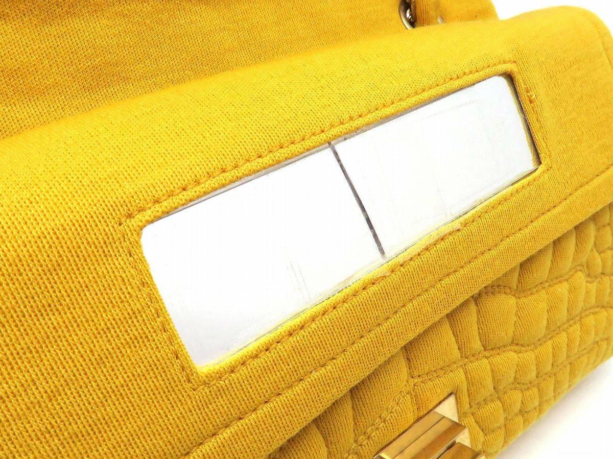 Chanel 2.55 Reissue Flap Yellow Knitted Fabric Gold Metal Shoulder Bag 3