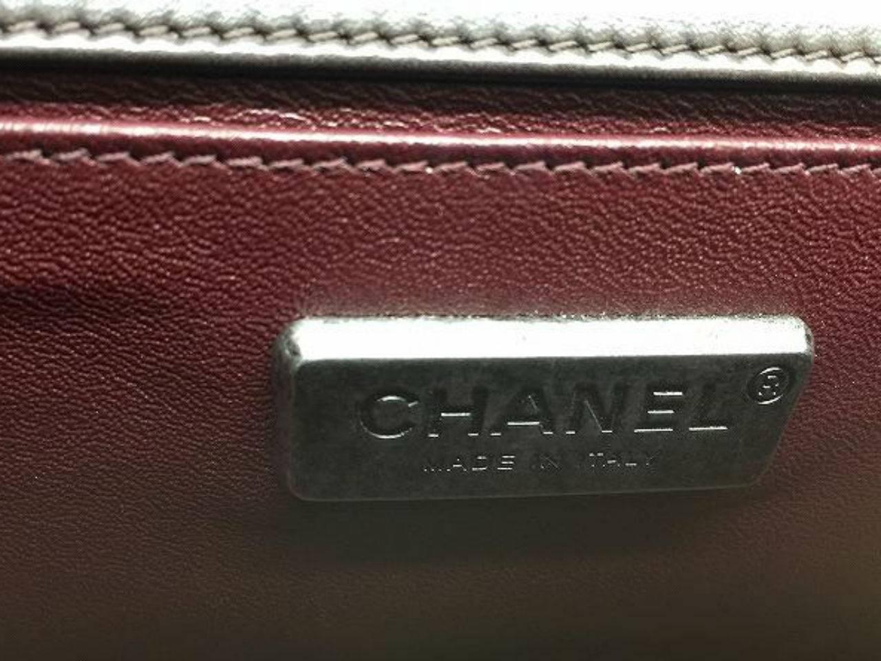 Chanel Boy Flap Brown Pony Hair Calfskin Leather Silver Metal Chain Shoulder Bag 4