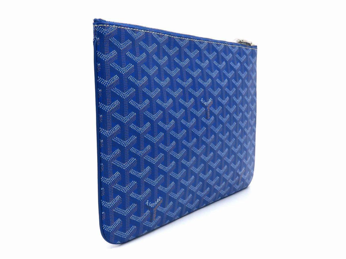 Color: Blue 

Material: Coated Canvas

Condition: Rank A 
Overall: Good, few minor defects
Surface: Good
Corners: Good
Edges: Good
Handles/Straps: -
Hardware: Minor Scratches

Dimension: W30 × H20.5 × D1.5cm（W11.8" × H8.0" × D0.5"）
