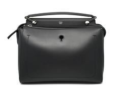 Fendi Dotcom Black Calfskin Leather Satchel Bag