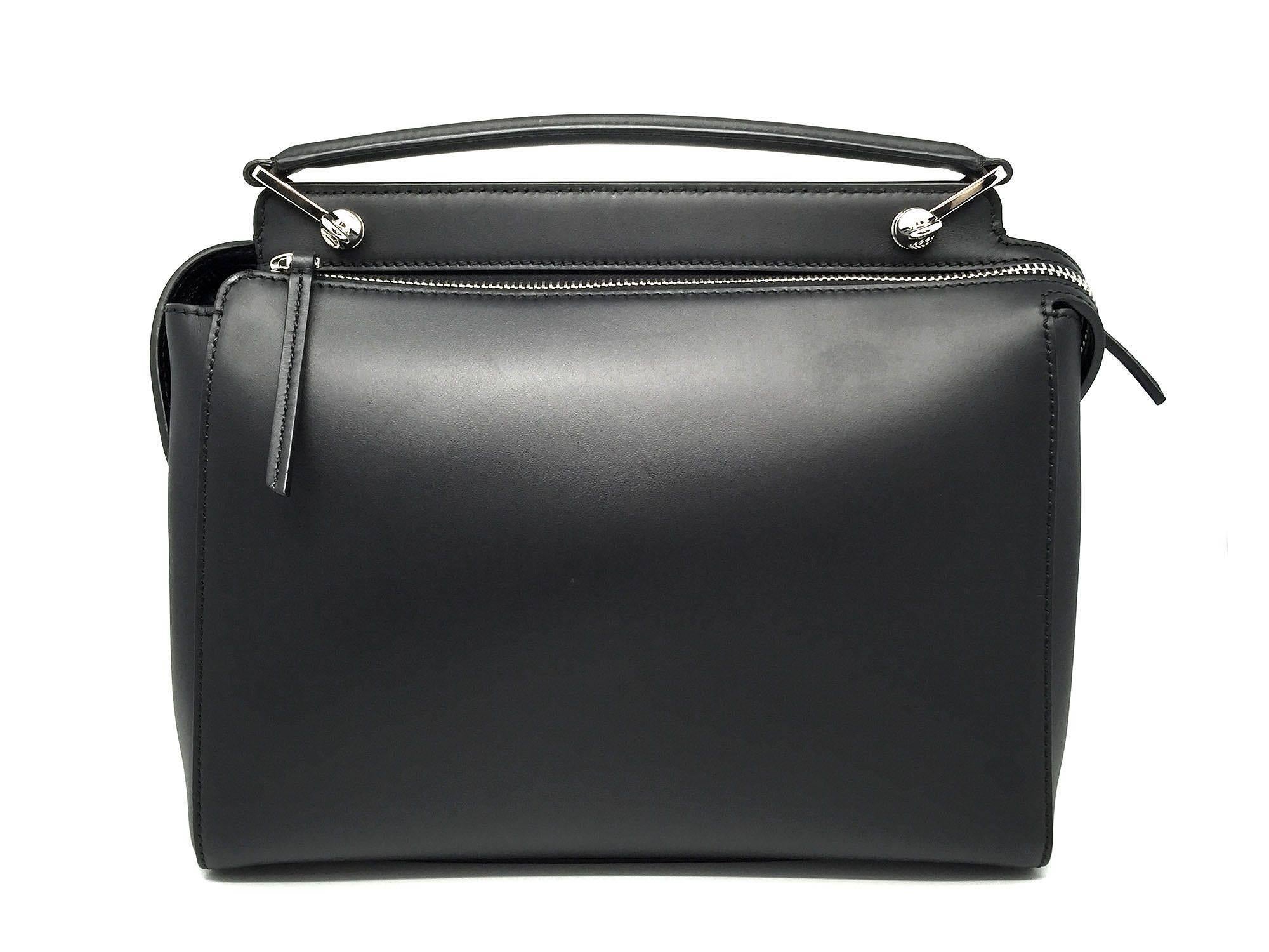 Fendi Dotcom Black Calfskin Leather Satchel Bag In New Condition For Sale In Kowloon, HK