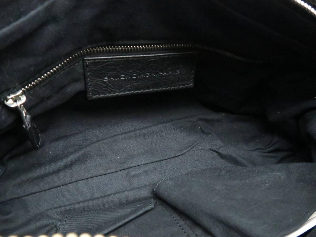 Balenciaga Black Lambskin Leather Silver Metal Satchel Bag 1