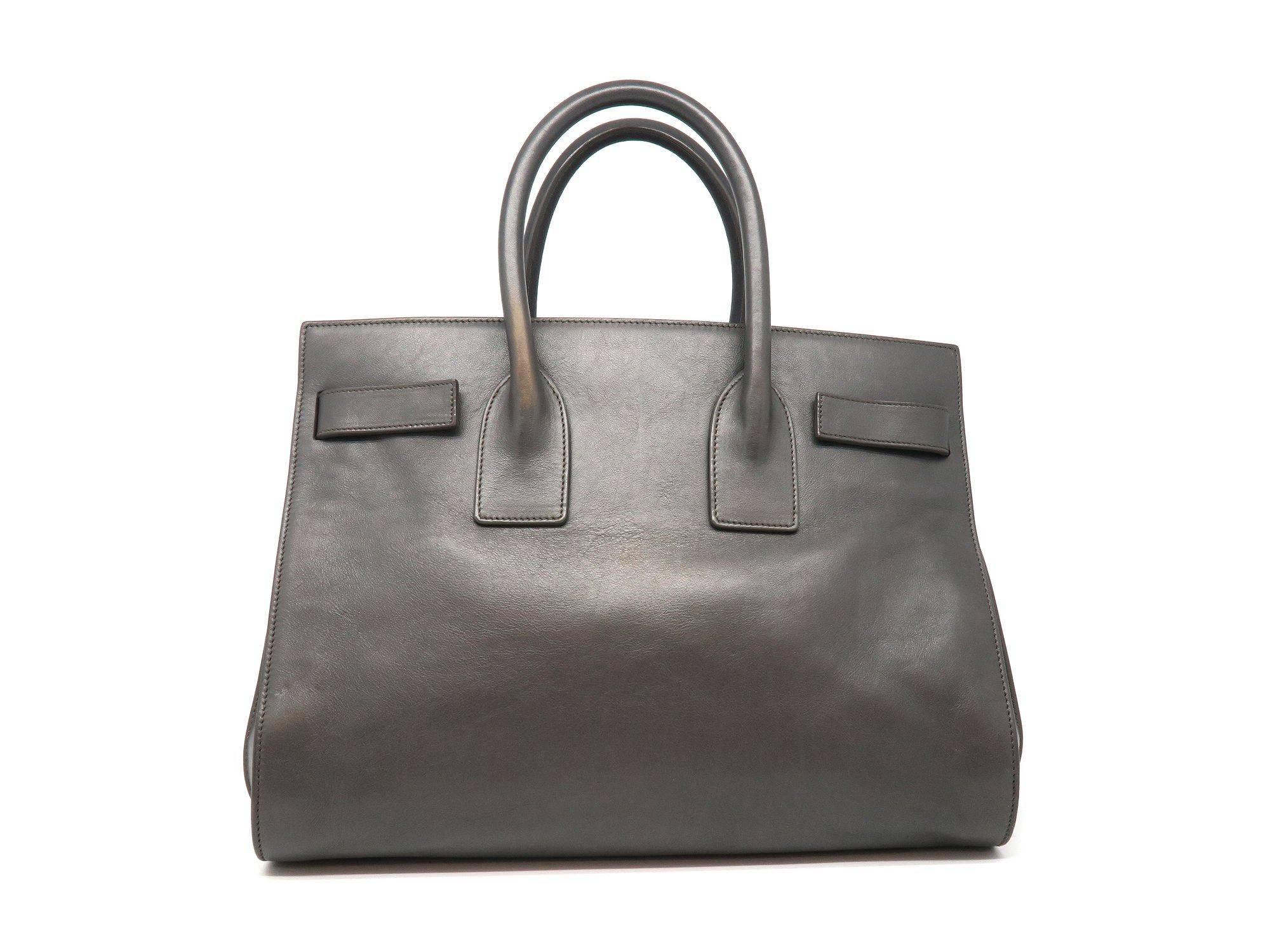 Gray Saint Laurent Sac De Jour Grey Calfskin Leather Satchel Bag For Sale
