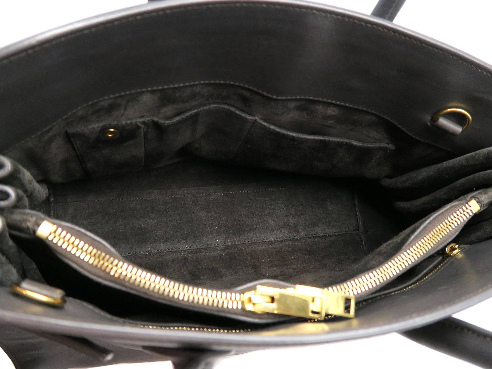 Saint Laurent Sac De Jour Grey Calfskin Leather Satchel Bag For Sale 2