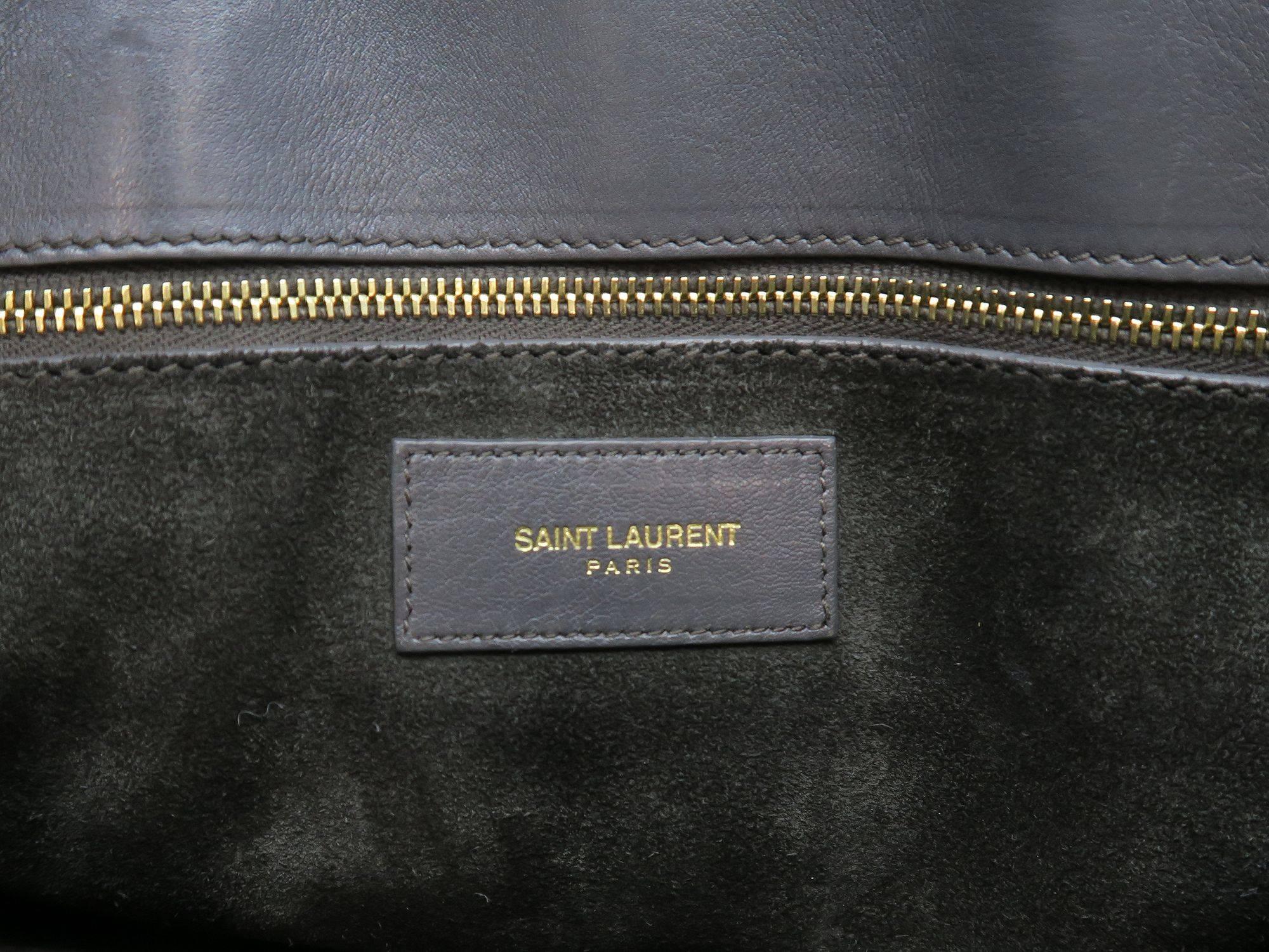 Saint Laurent Sac De Jour Grey Calfskin Leather Satchel Bag For Sale 3