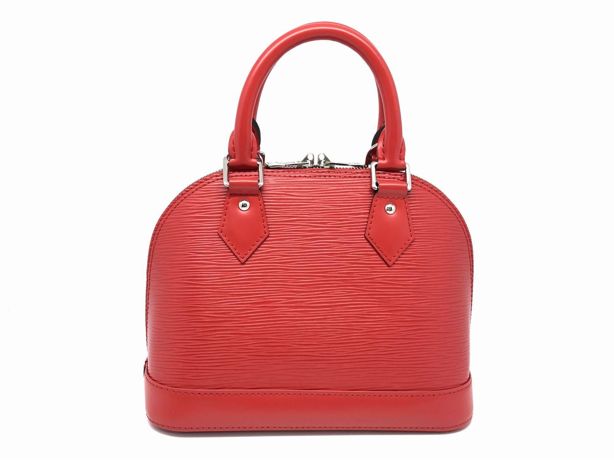 Women's Louis Vuitton Alma BB Red Epi Leather Satchel Bag