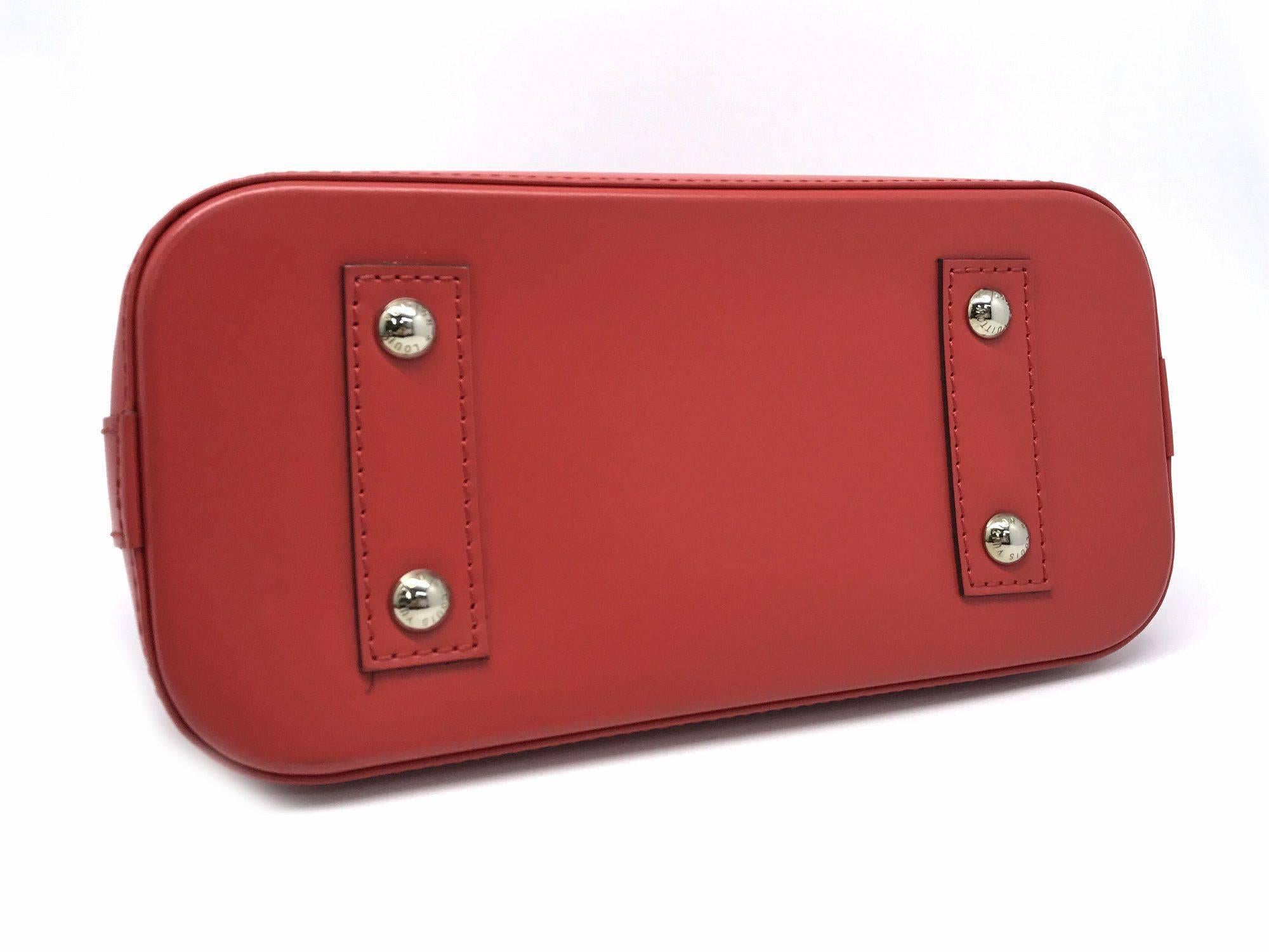 Louis Vuitton Alma BB Red Epi Leather Satchel Bag 1