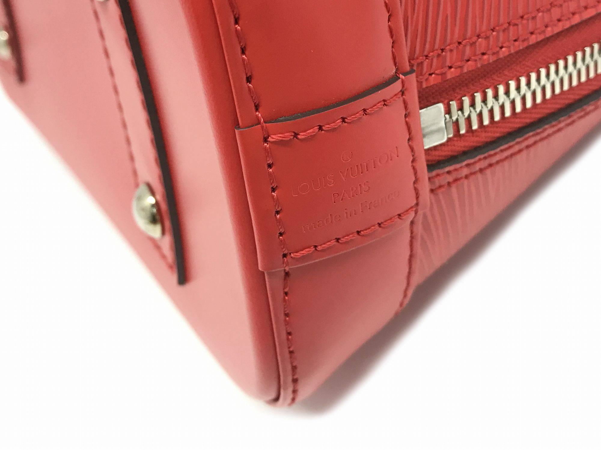 Louis Vuitton Alma BB Red Epi Leather Satchel Bag 4