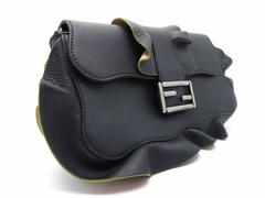 Fendi Black Calfskin Leather Shoulder Bag
