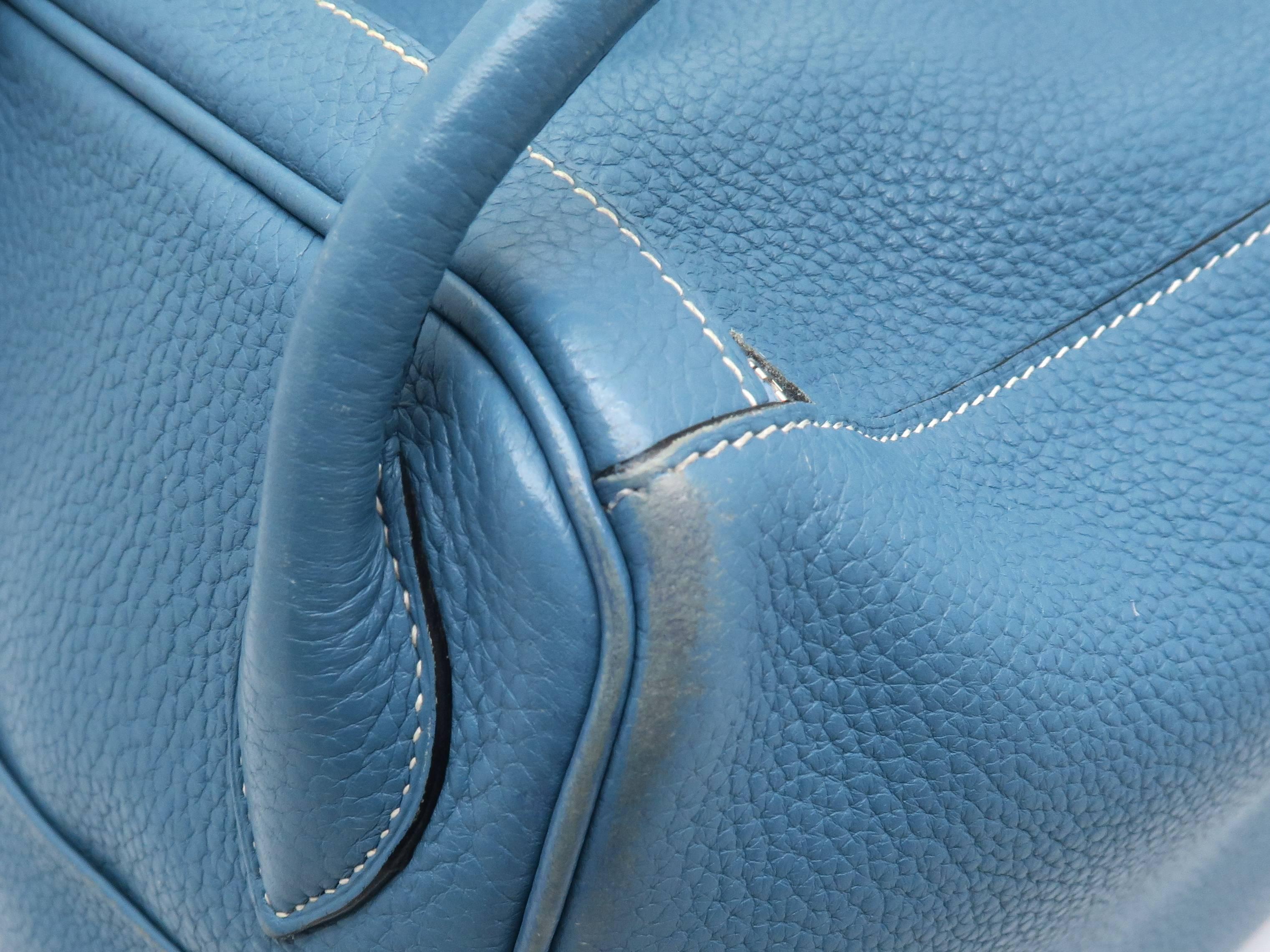 Hermes Lindy 34 Bleu Jean Clemence Leather Shoulder Bag 1