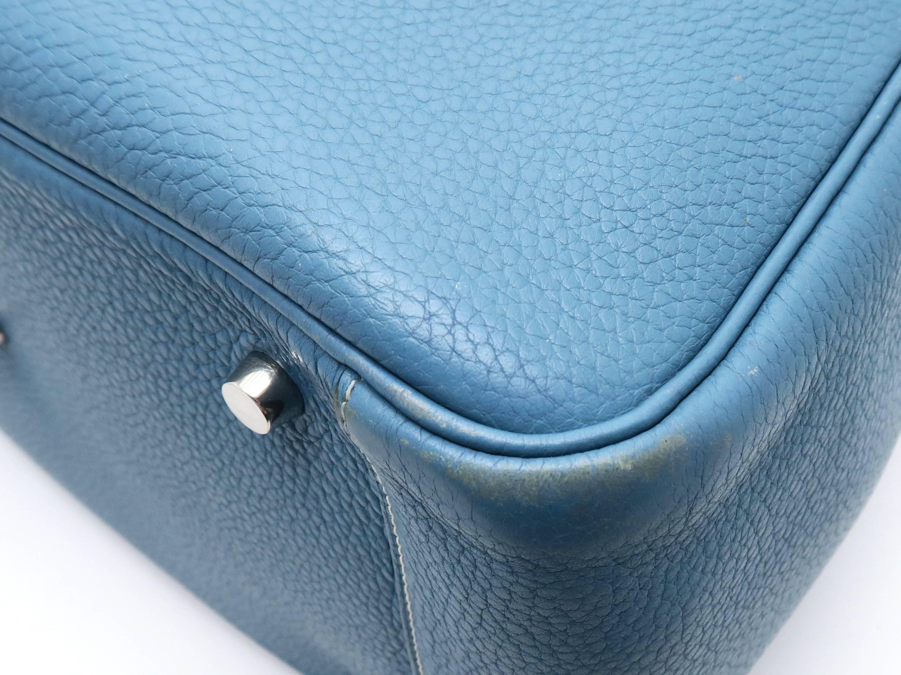 Hermes Lindy 34 Bleu Jean Clemence Leather Shoulder Bag 2