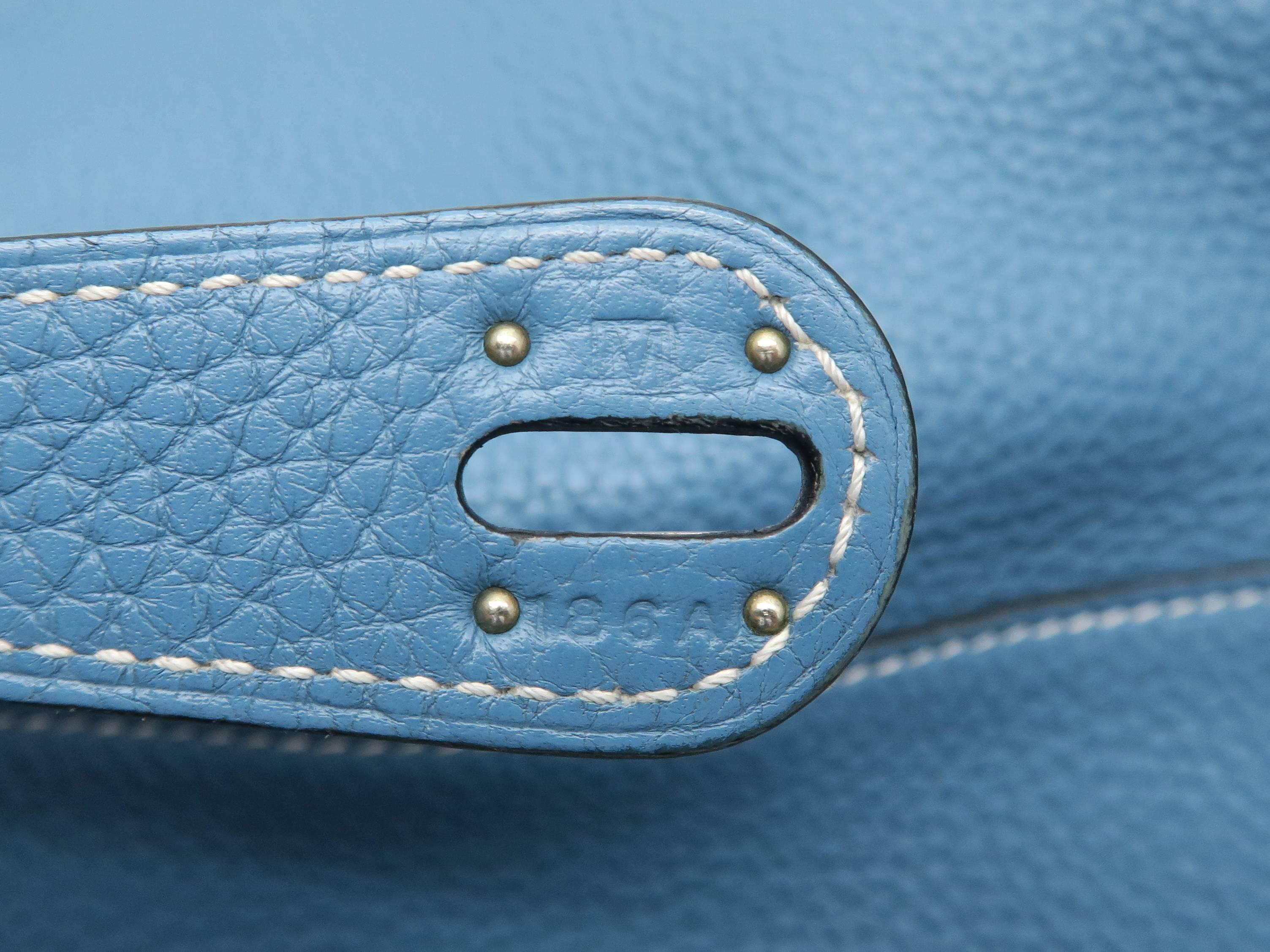Hermes Lindy 34 Bleu Jean Clemence Leather Shoulder Bag 4