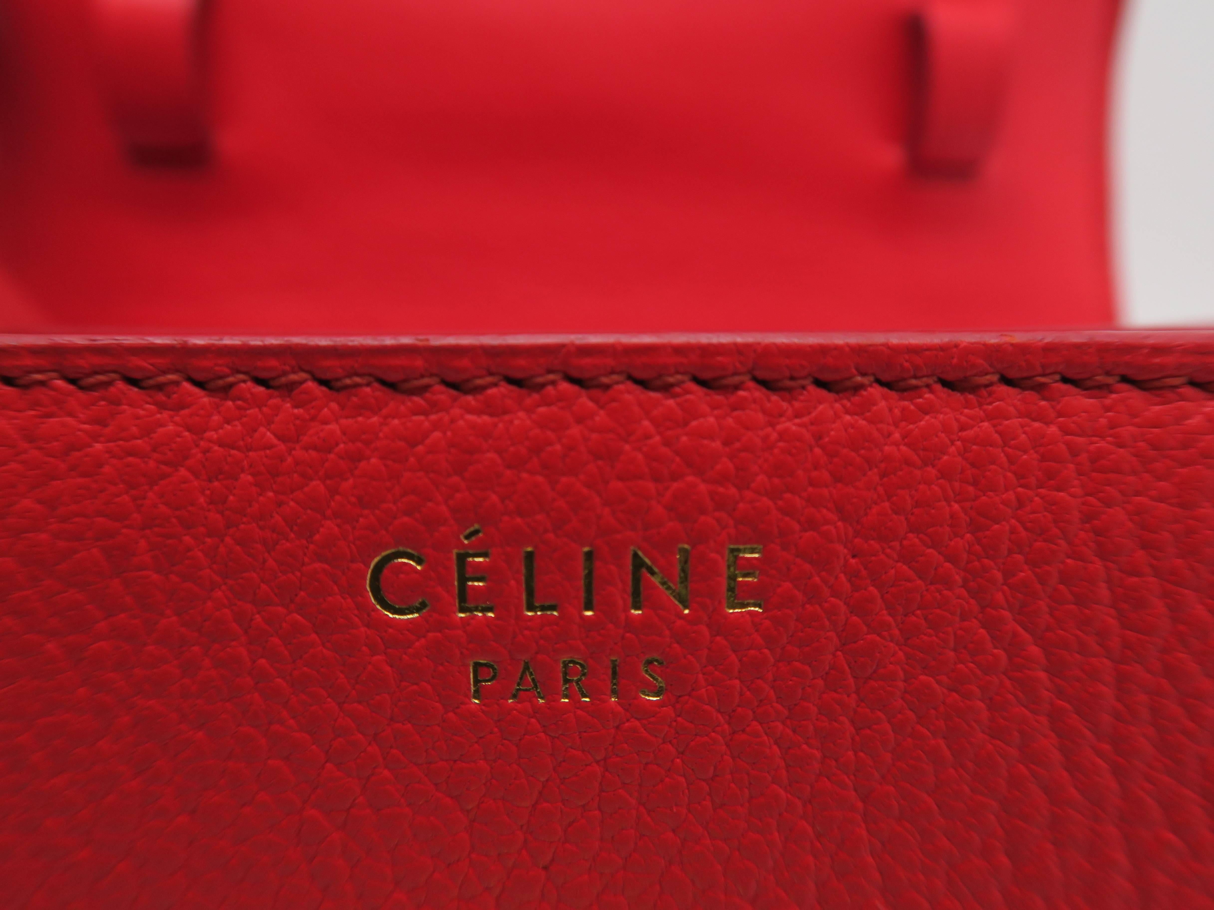 Celine Classic Box Red Calfskin Leather Shoulder Bag 3
