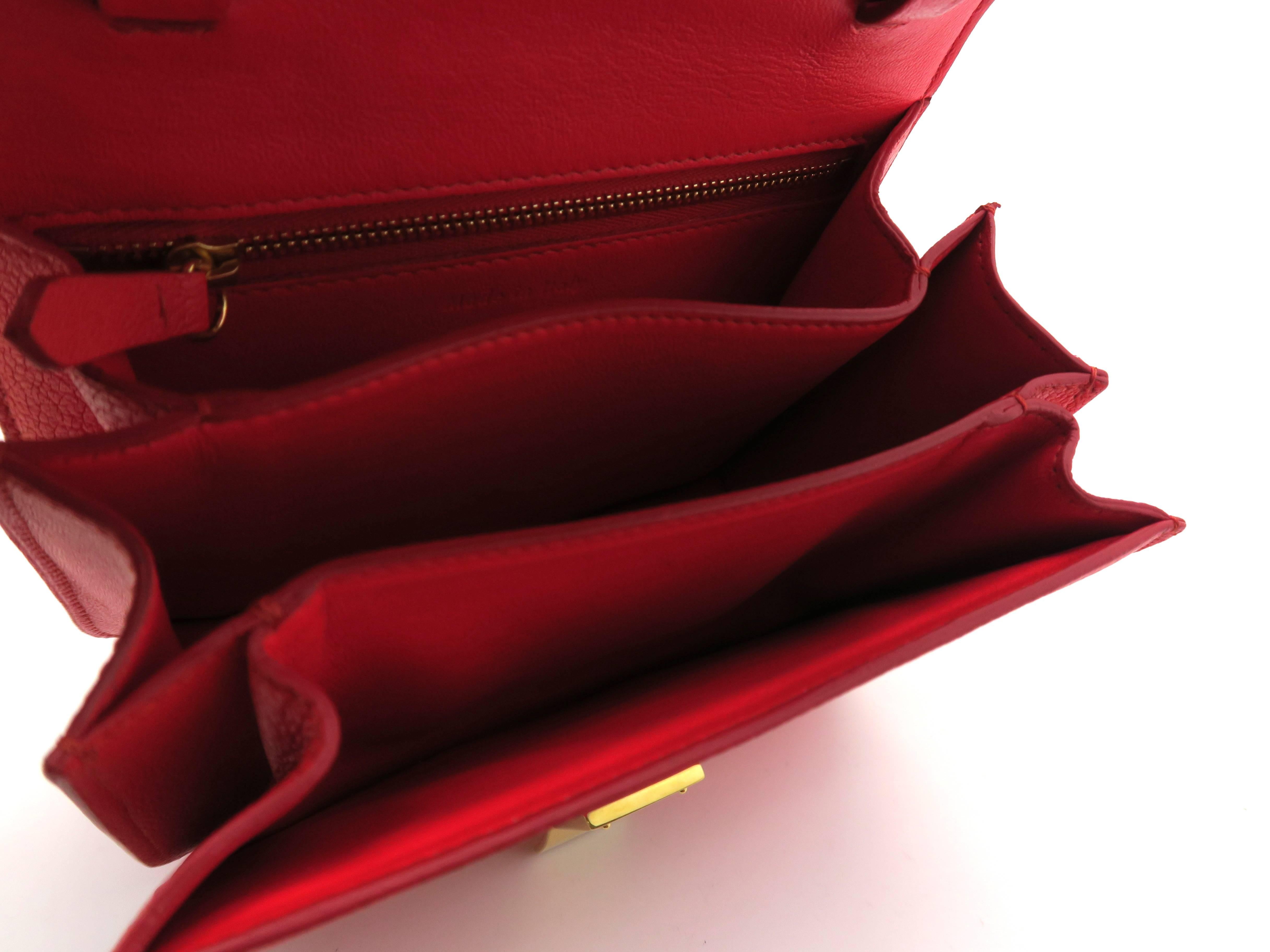 Celine Classic Box Red Calfskin Leather Shoulder Bag 5