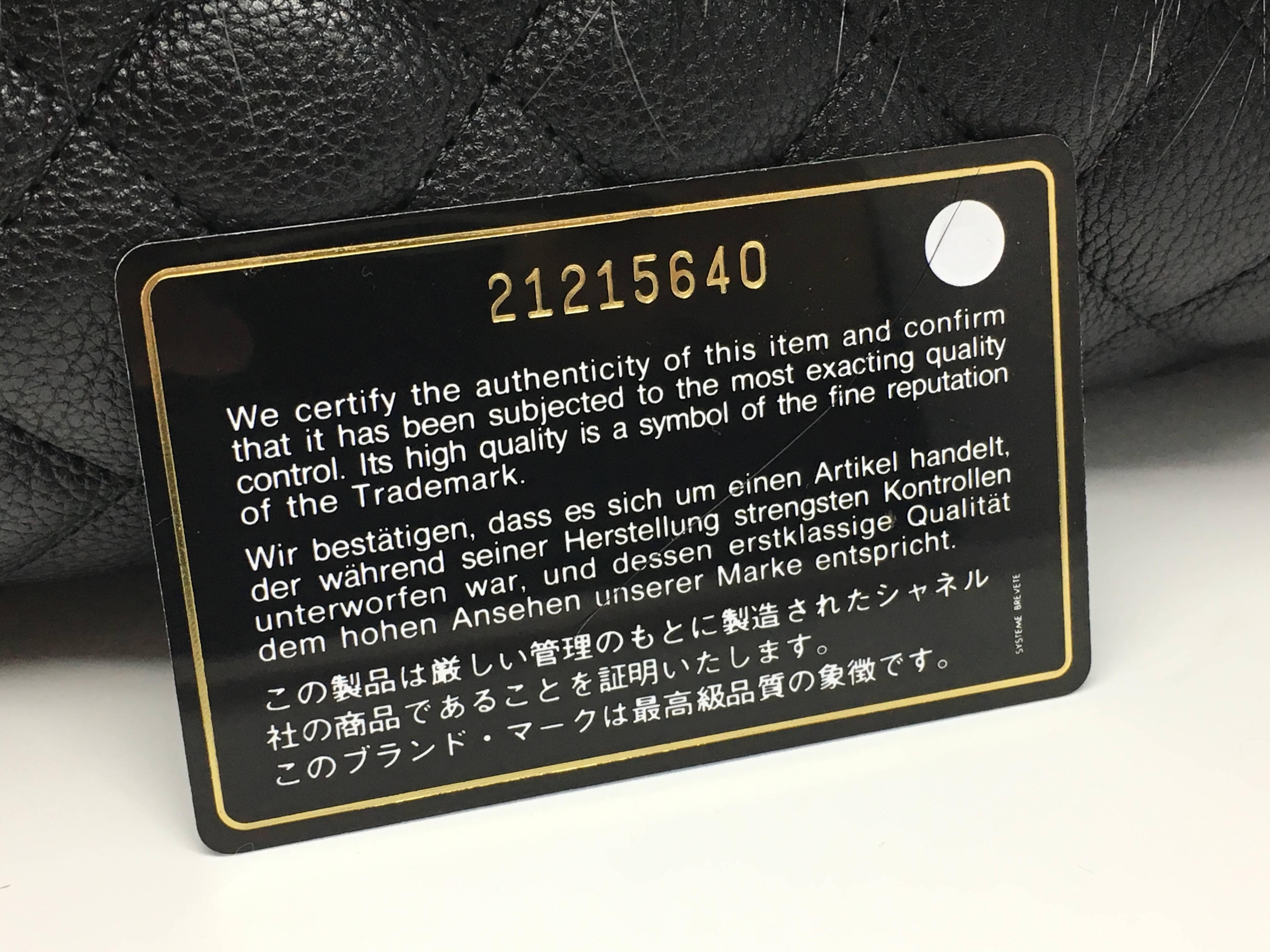 Chanel Black Calfskin Leather / Fur Chain Shoulder Bag For Sale 6