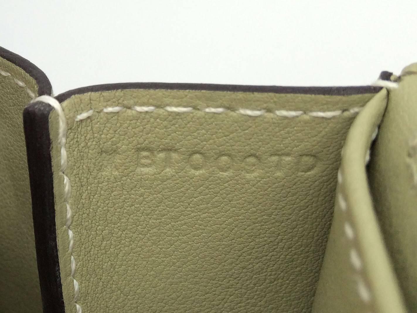 Hermes Mini Halzan Olive Green / Sauge Evercolor Leather Shoulder Tote Bag 1