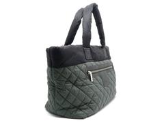 Chanel Coco Cocoon Green/ Black Nylon Shoulder Bag