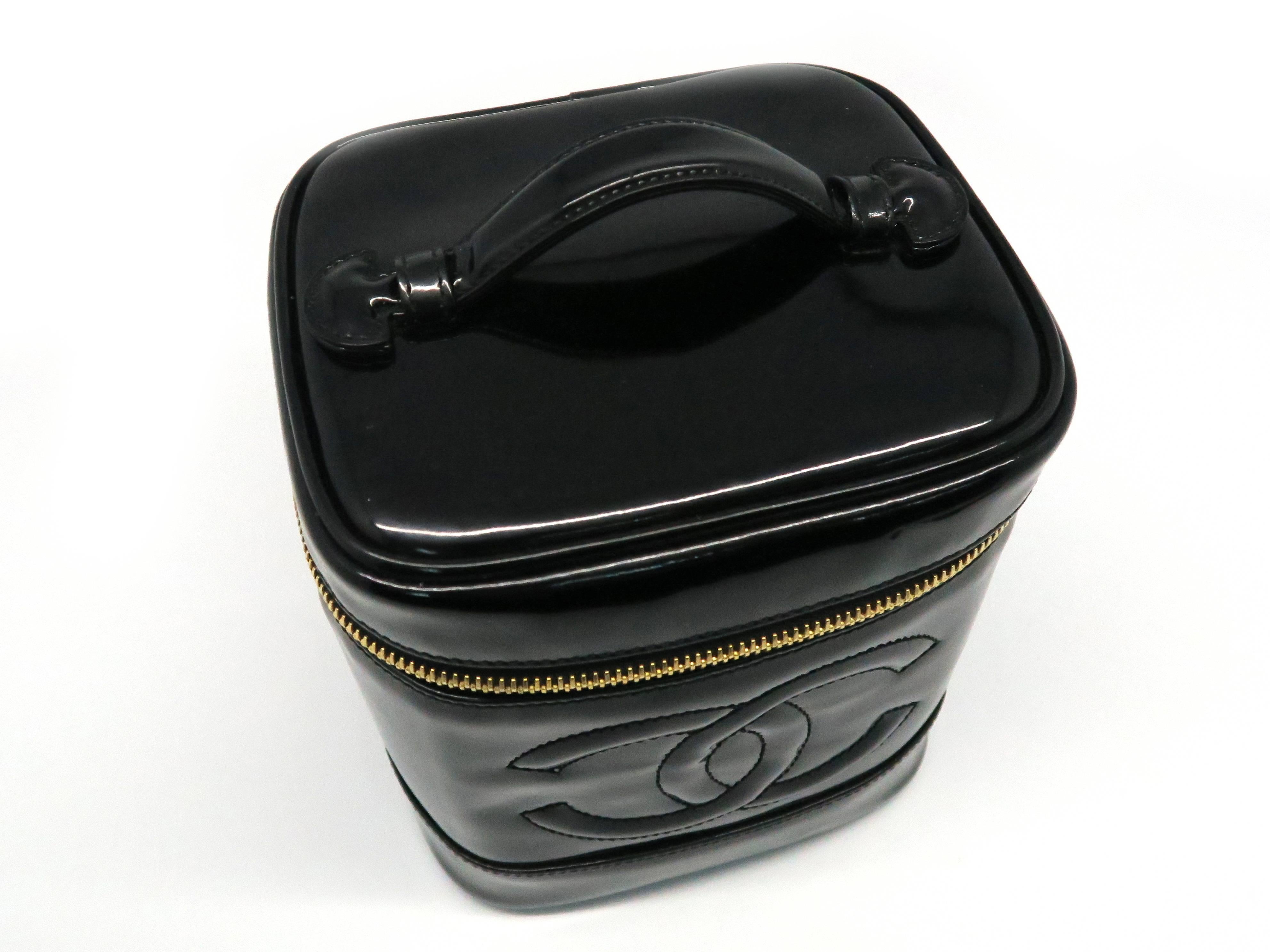 Chanel Patent Leather Handbag Black For Sale 1