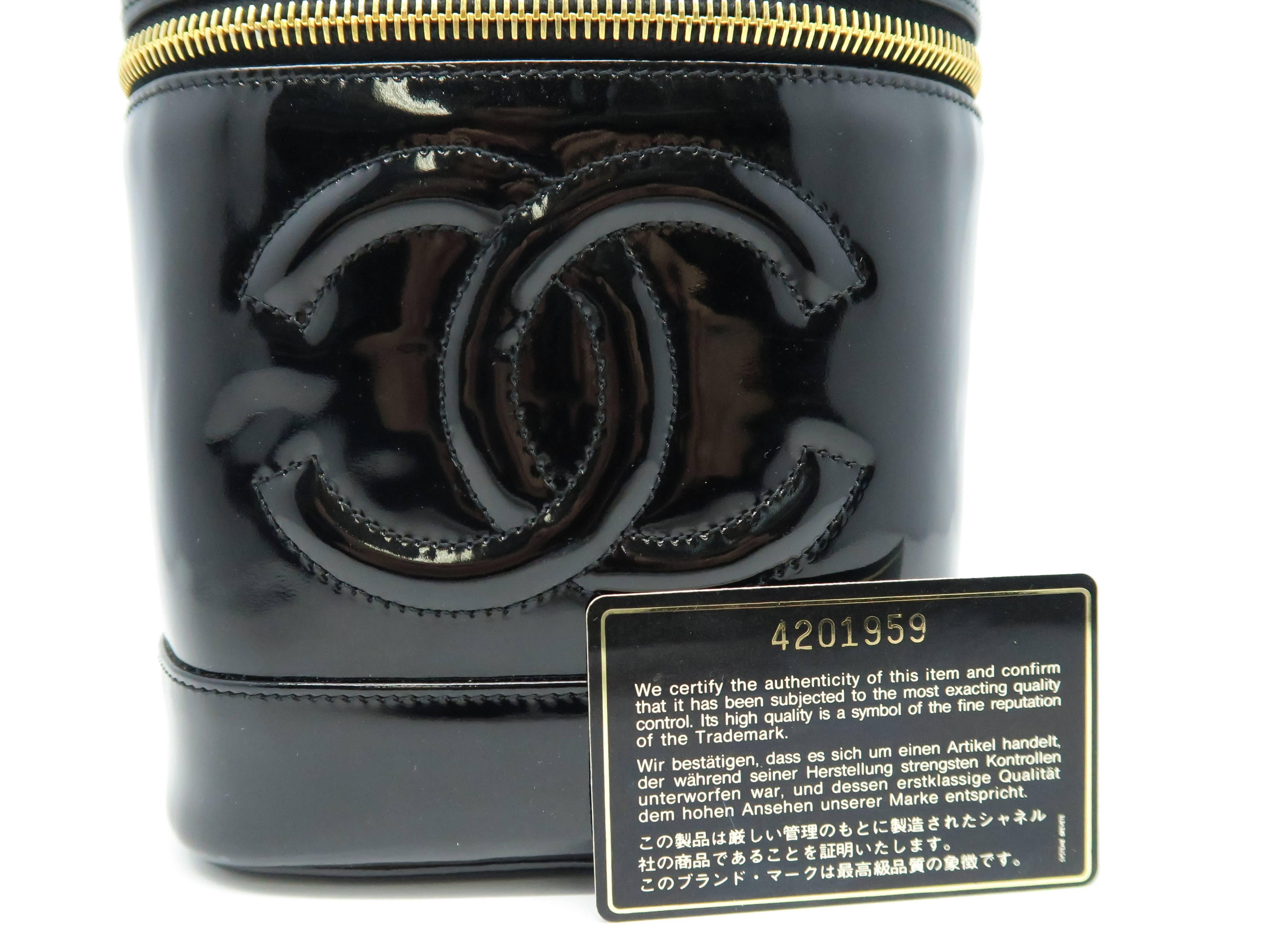 Chanel Patent Leather Handbag Black For Sale 6