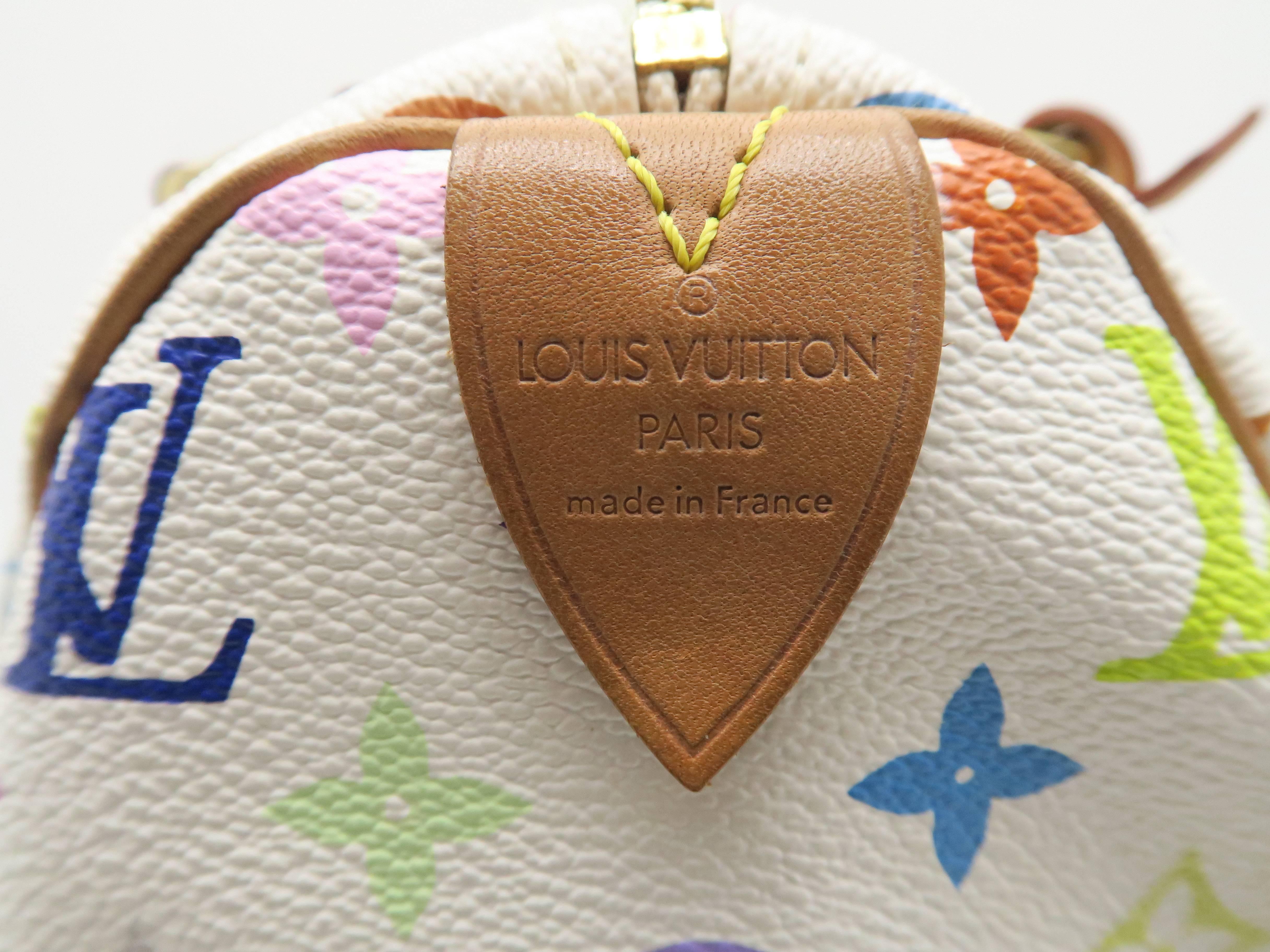 Louis Vuitton Speedy 30 White Monogram Multicolore Top Handle 6