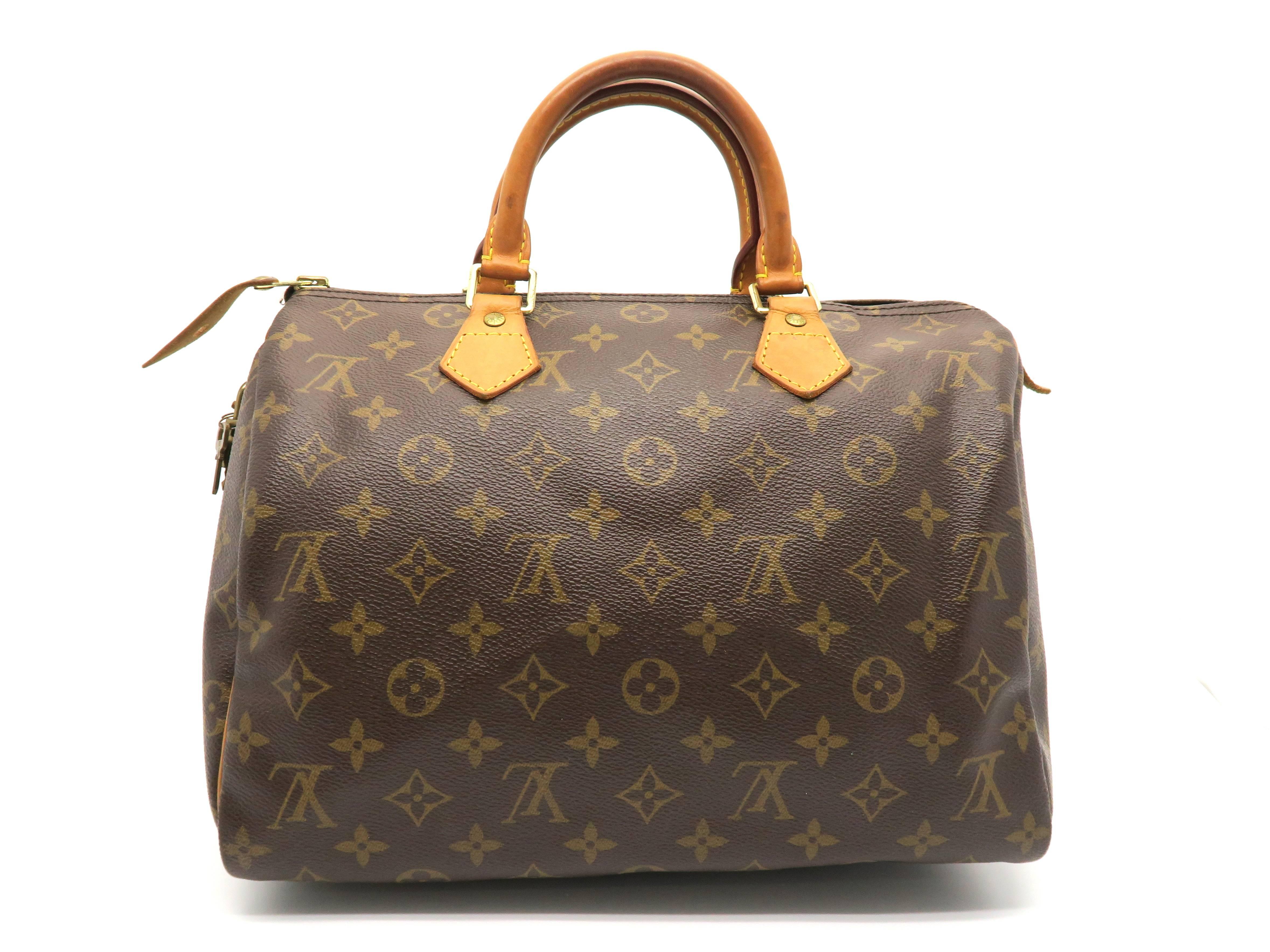 Louis Vuitton Speedy 30 Brown Monogram Canvas Handbag In Good Condition In Kowloon, HK
