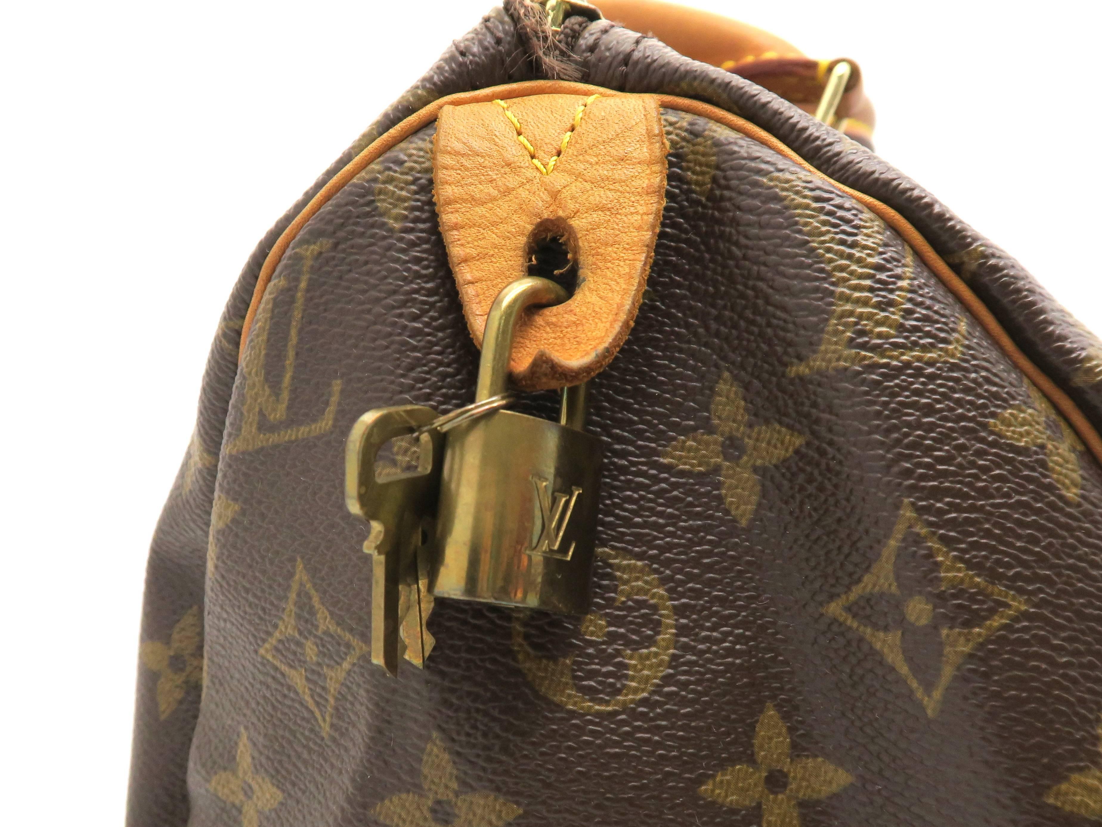 Louis Vuitton Speedy 30 Brown Monogram Canvas Handbag 4