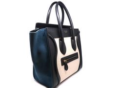 Celine Lugguage Black/ Beige Calfskin Leather Handbag