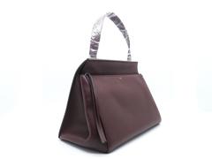 Celine Edge Wine Red Calfskin Leather Shoulder Bag