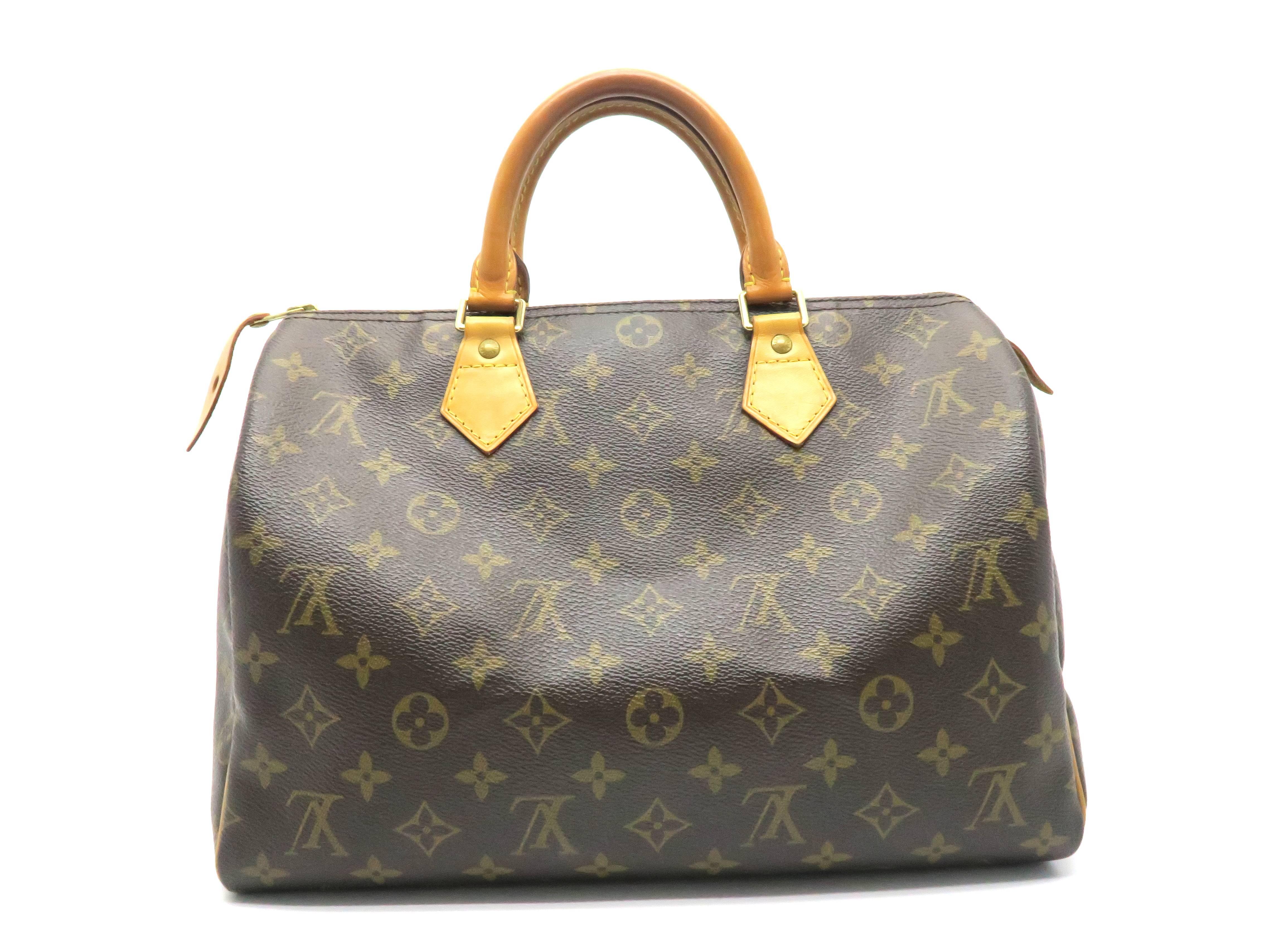 Black Louis Vuitton Speedy 30 Brown Monogram Handbag For Sale