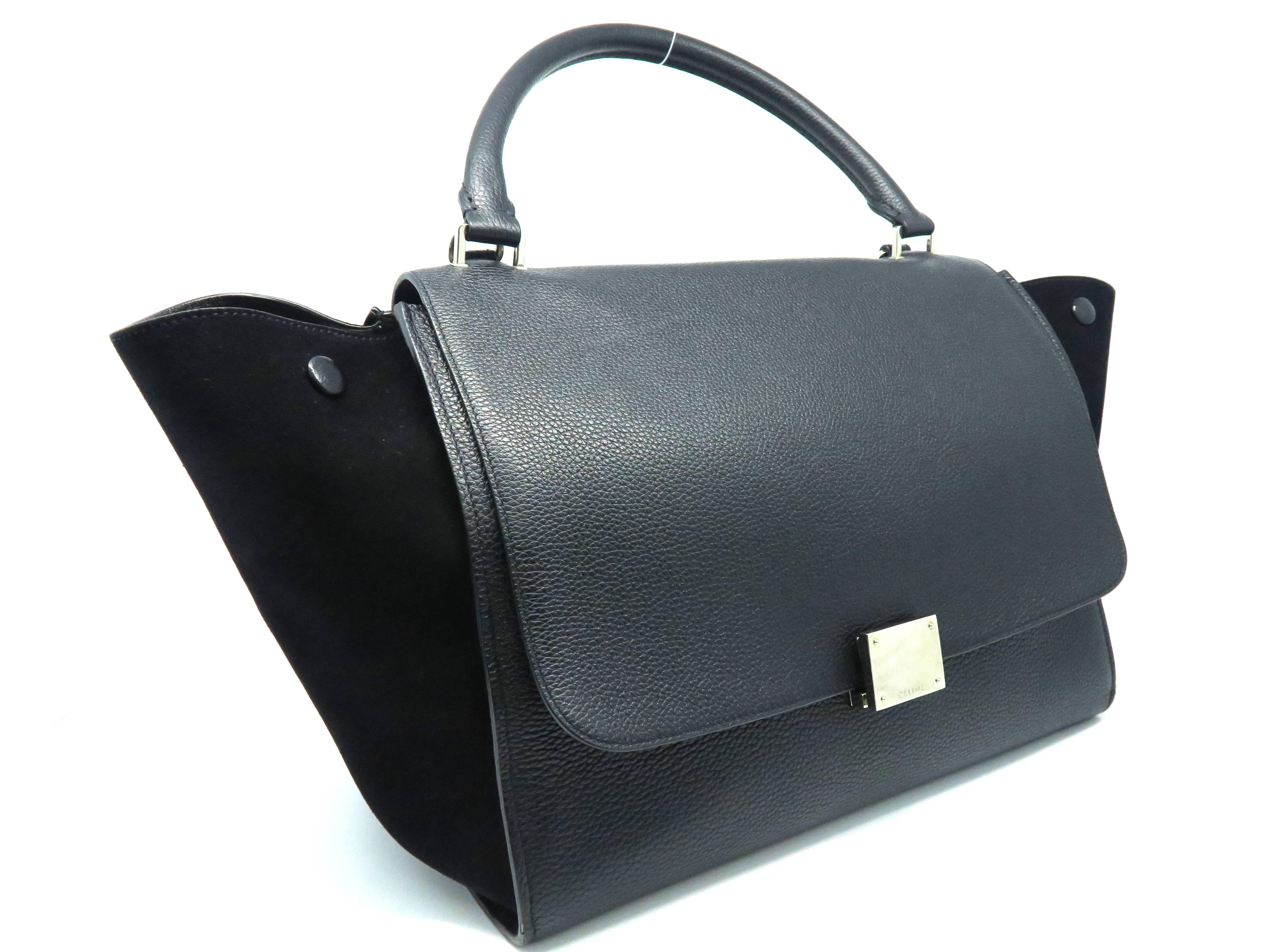 Color: Black

Material: Calfskin Leather/ Suede Leather

Condition: Rank A
Overall: Good, few minor defects
Surface: Good
Corners: Minor Scratches
Edges: Good
Handles/Straps: Good
Hardware: Minor Scratches

Dimension: W30 × H24 × D18cm（W11.8" ×