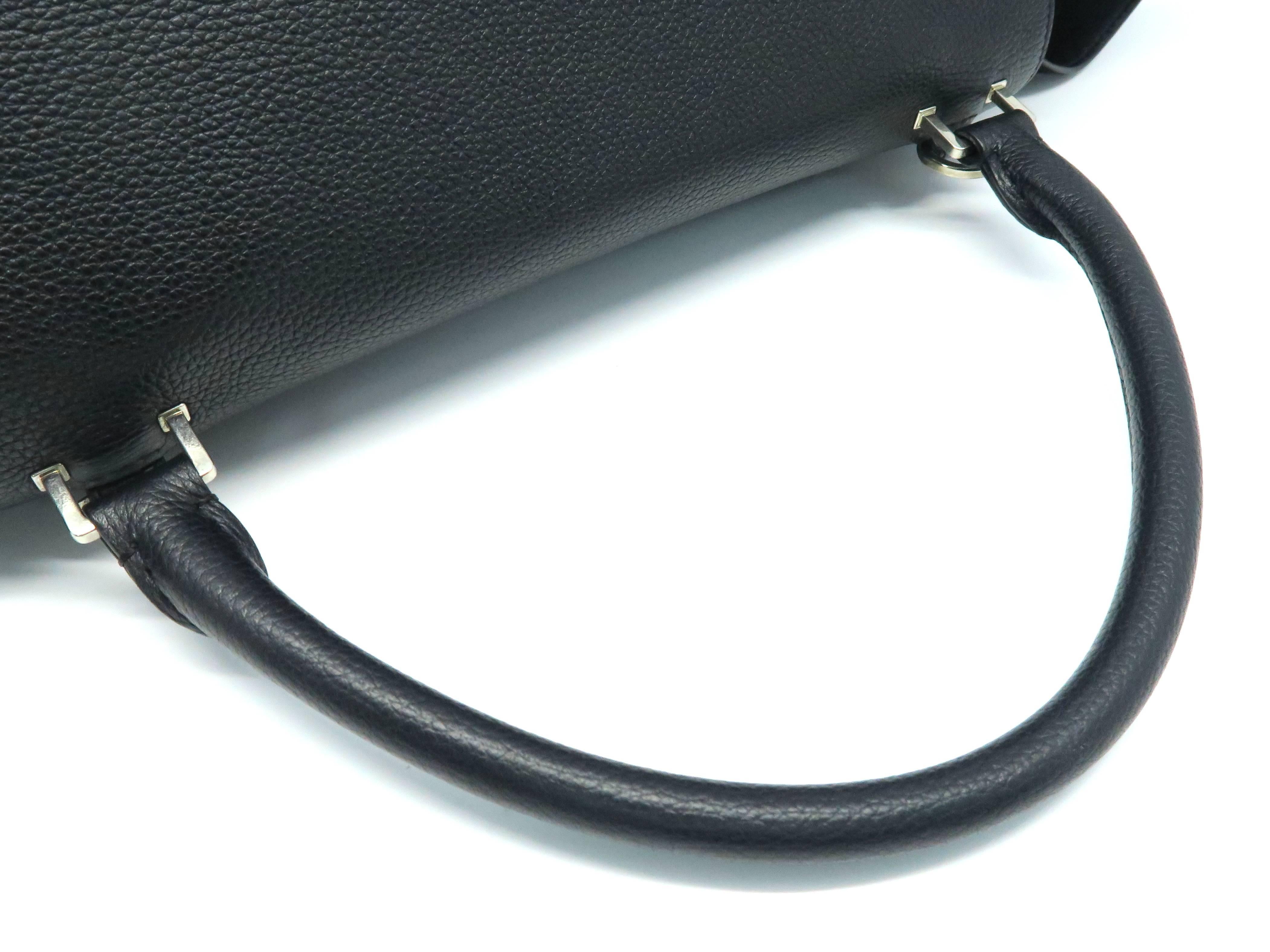 Celine Trapeze Black Calfskin Leather Suede Leather Satchel Bag 5