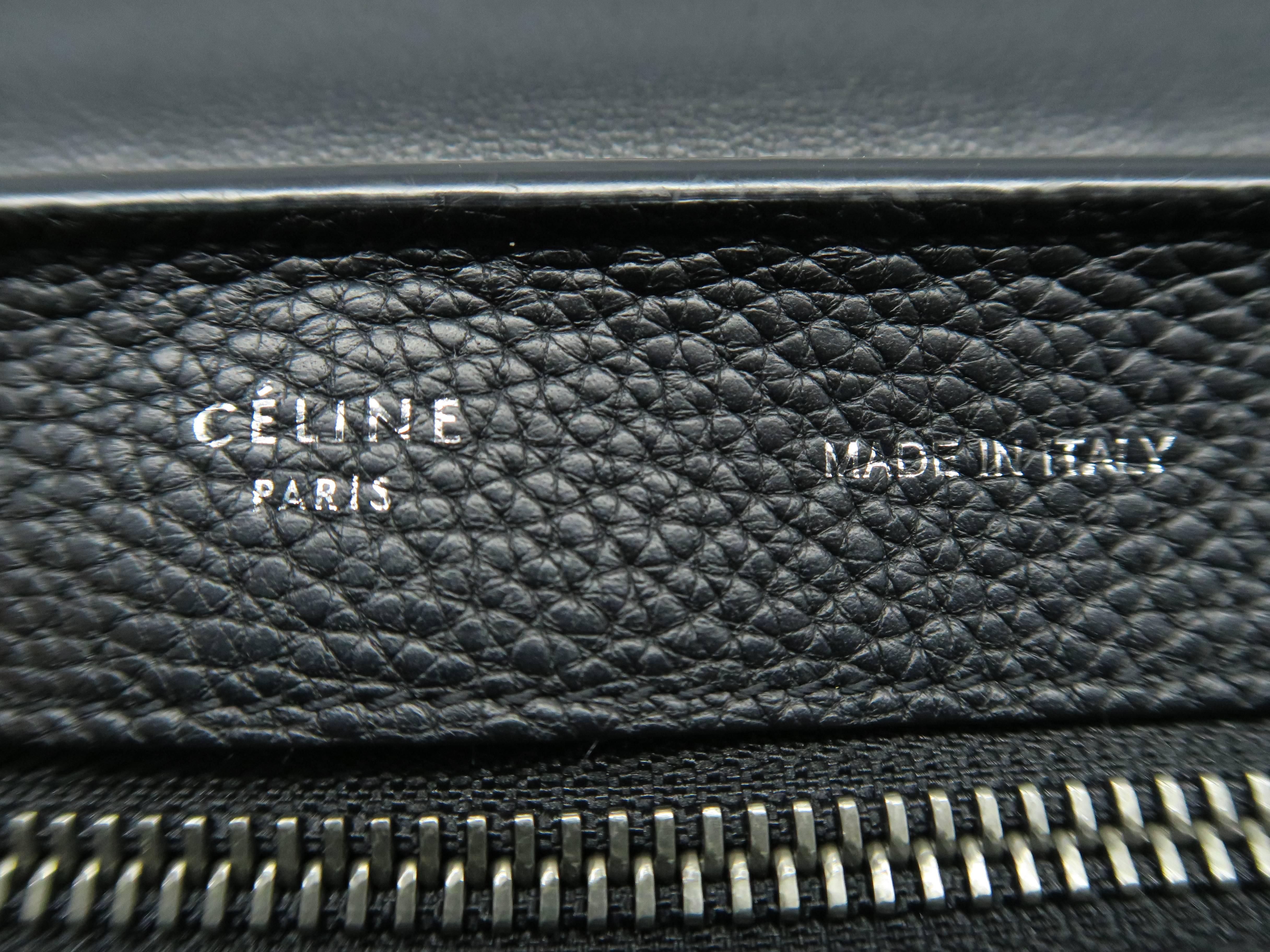 Celine Trapeze Black Calfskin Leather Suede Leather Satchel Bag 6