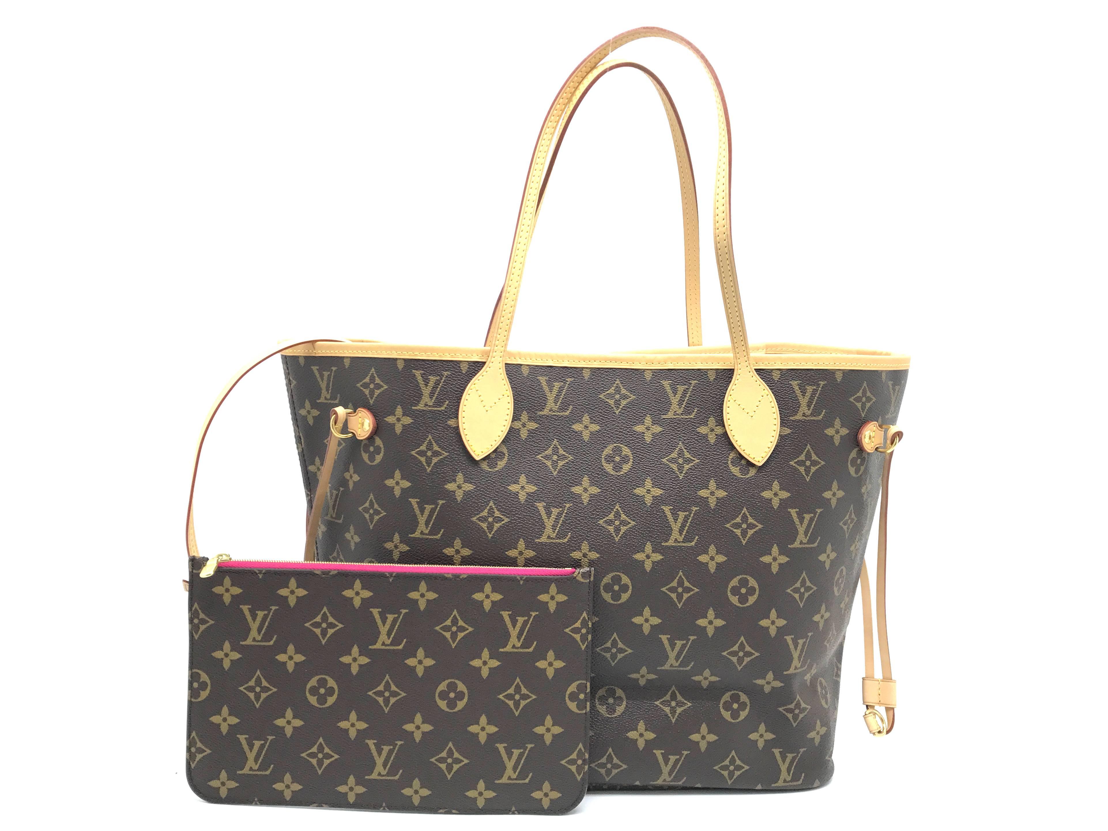 Louis Vuitton Neverfull MM Brown Monogram Canvas Shoulder Bag 2