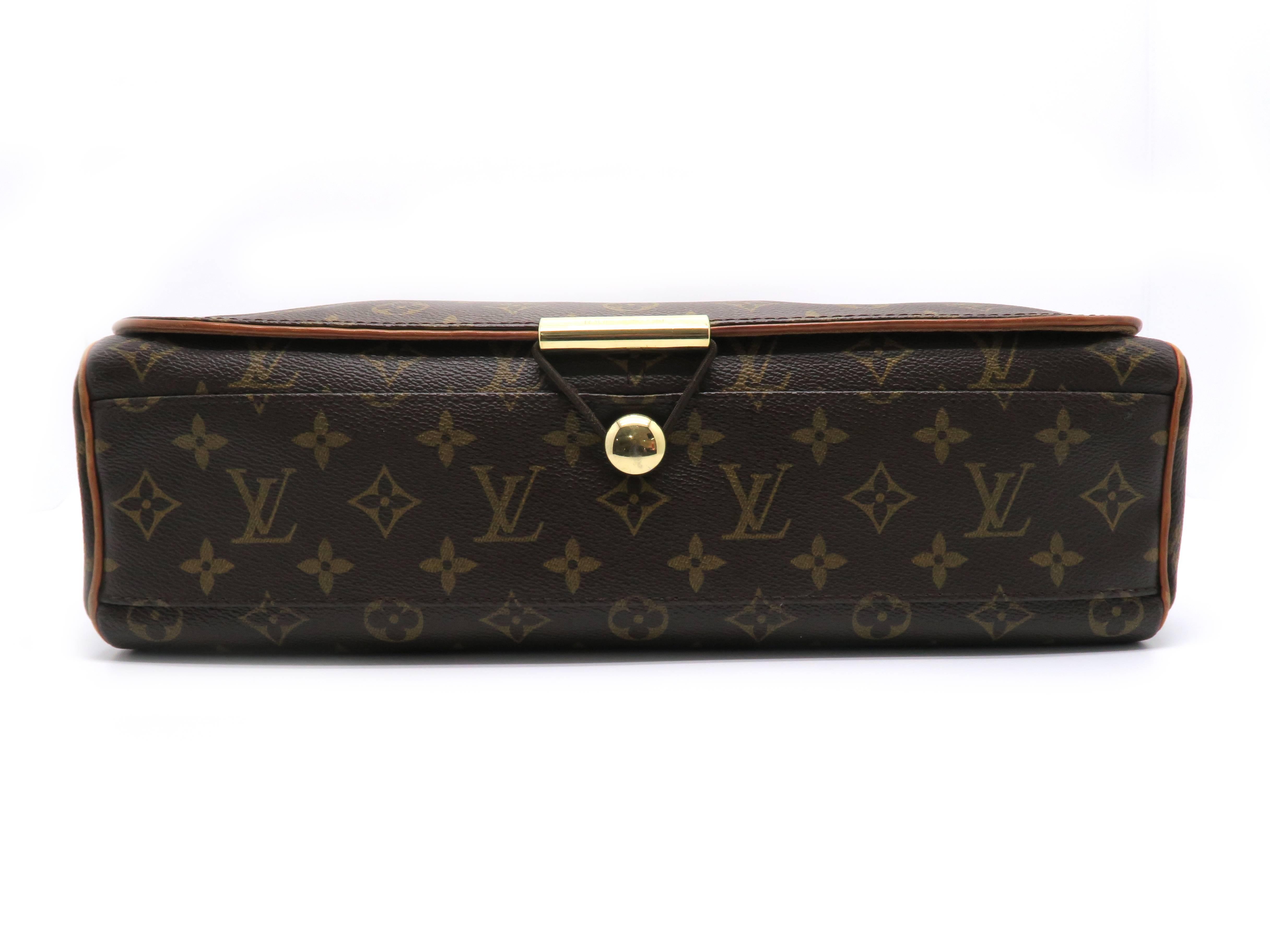 Louis Vuitton Abbeses Brown Monogram Canvas Shoulder Bag In Excellent Condition In Kowloon, HK