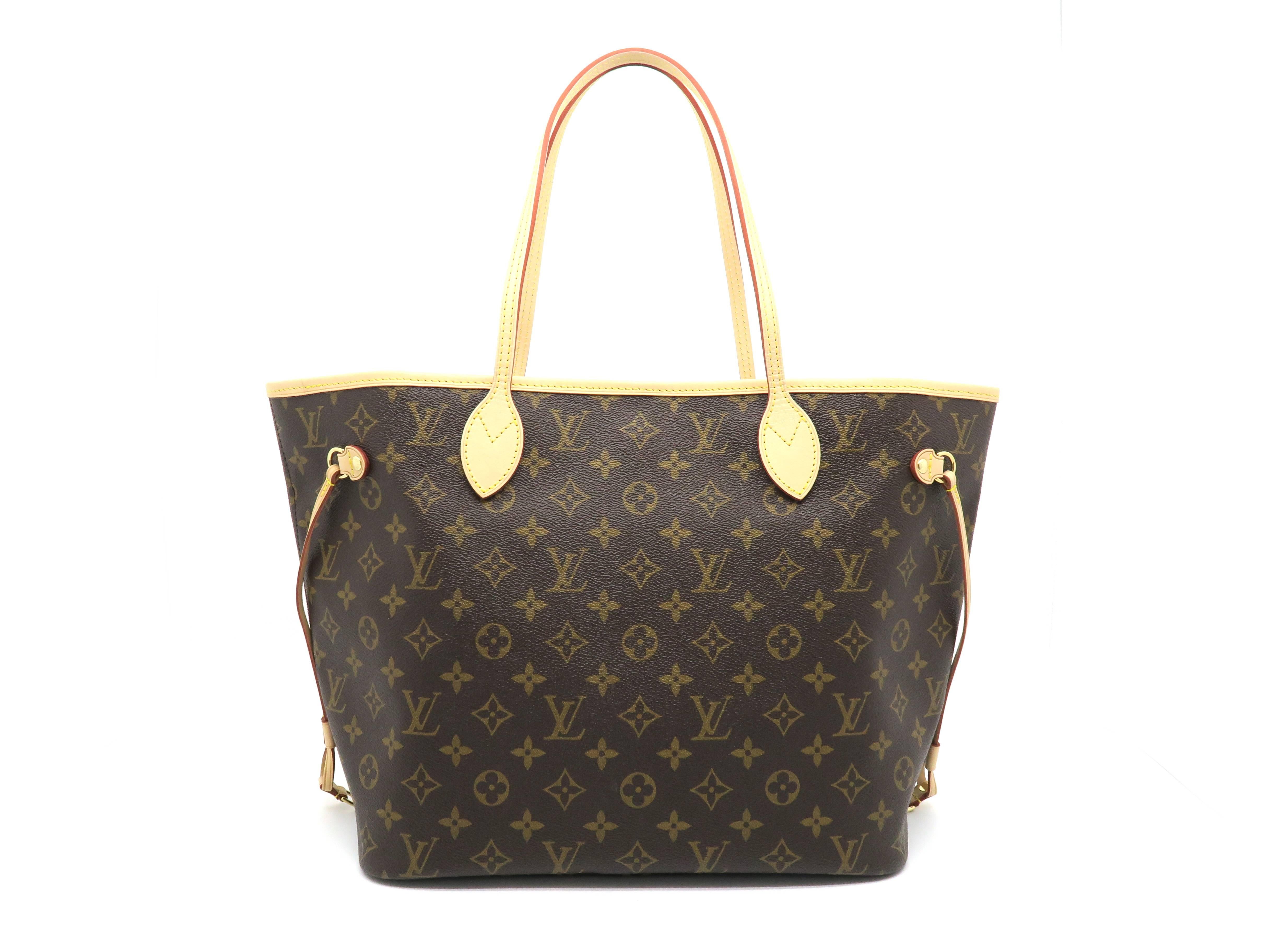 Black Louis Vuitton Neverfull MM Brown Monogram Canvas Shoulder Bag