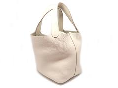 Hermes Picotin PM Craie Taurillon Clemence Leather Bucket Bag