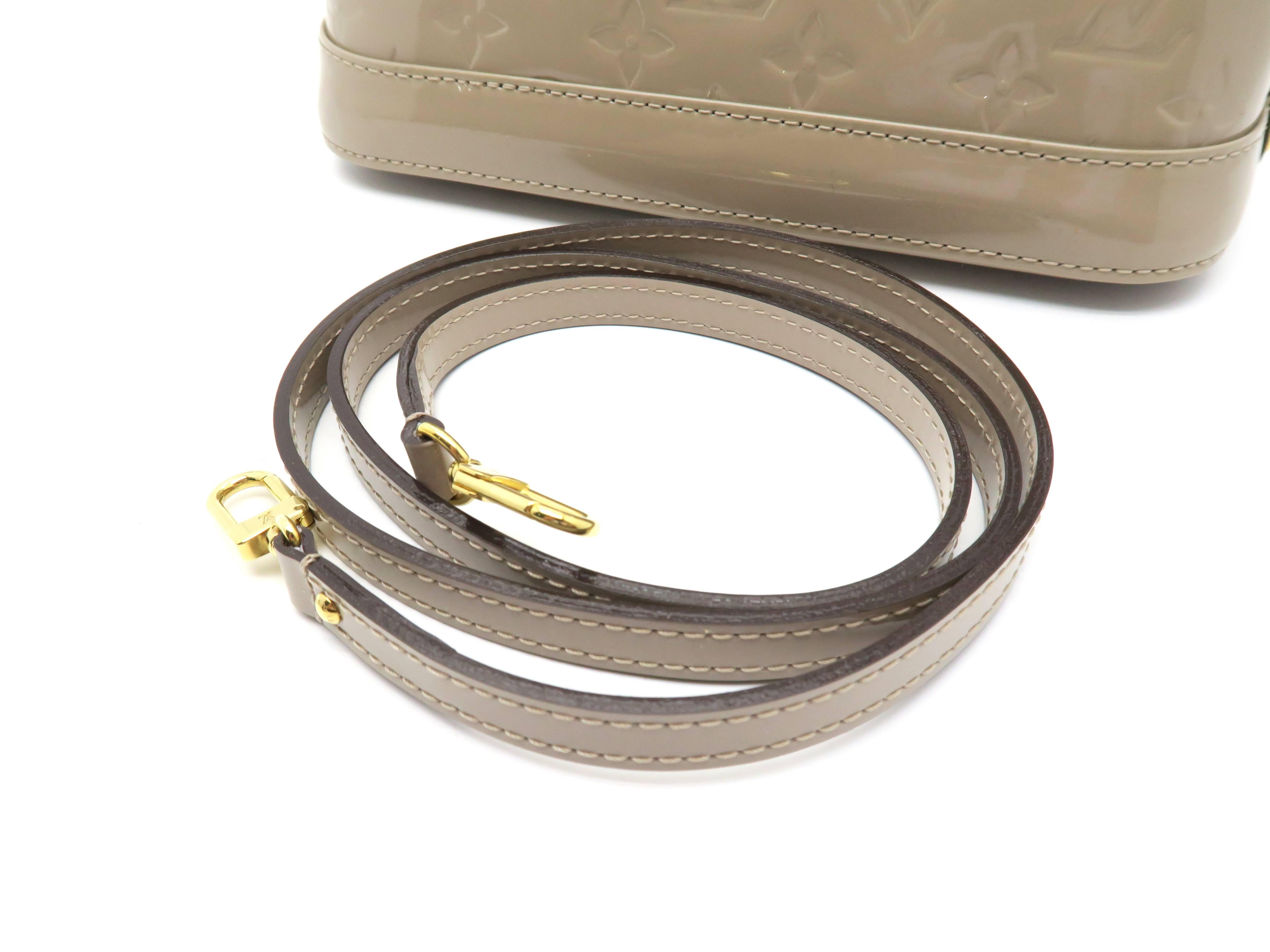 Louis Vuitton Alma BB Copper Vernis Satchel Bag For Sale 4