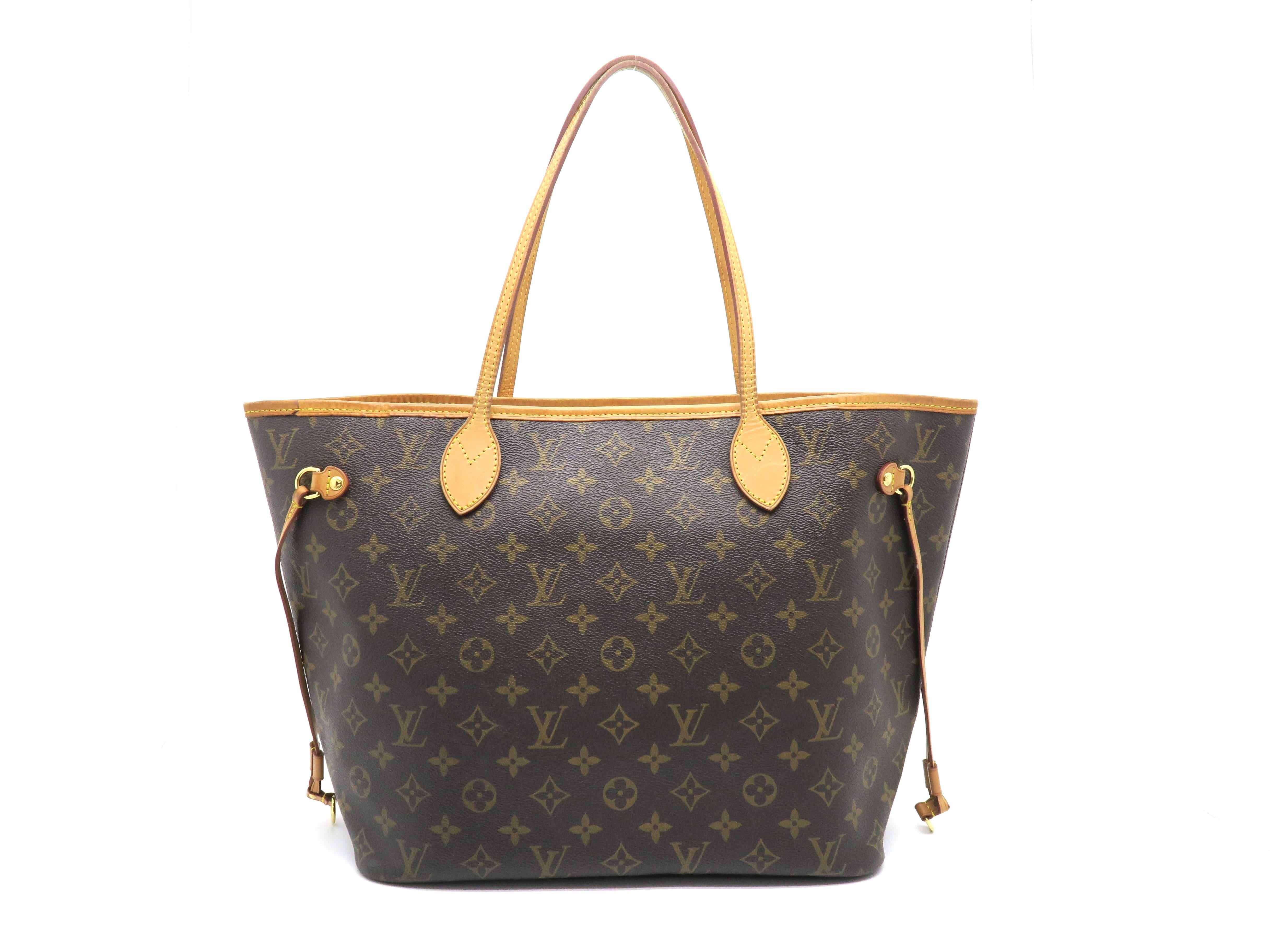 Gray Louis Vuitton Neverfull MM Brown Monogram Shoulder Bag